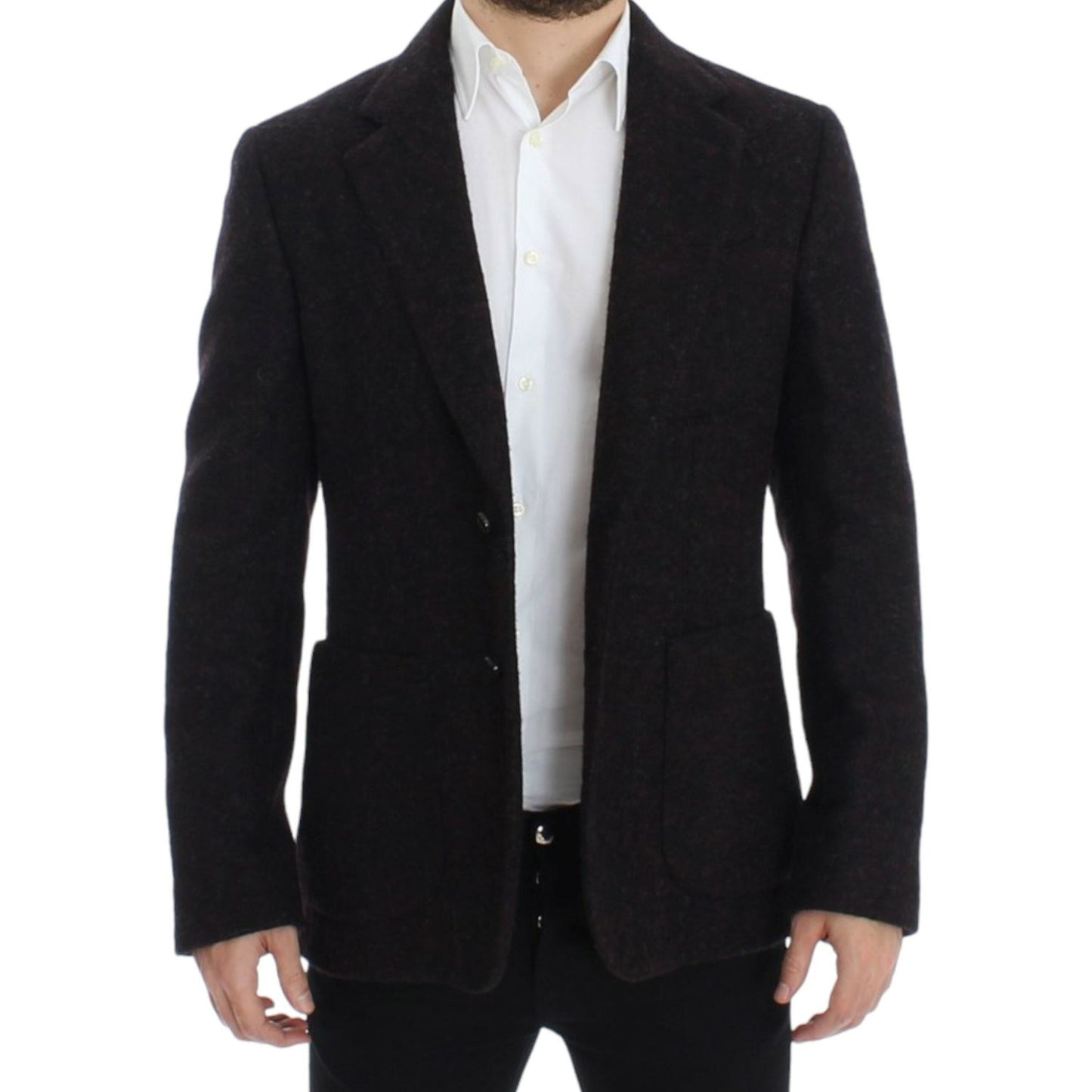 Dolce & Gabbana Bordeaux Alpaga Two-Button Blazer Jacket Dolce & Gabbana Black
