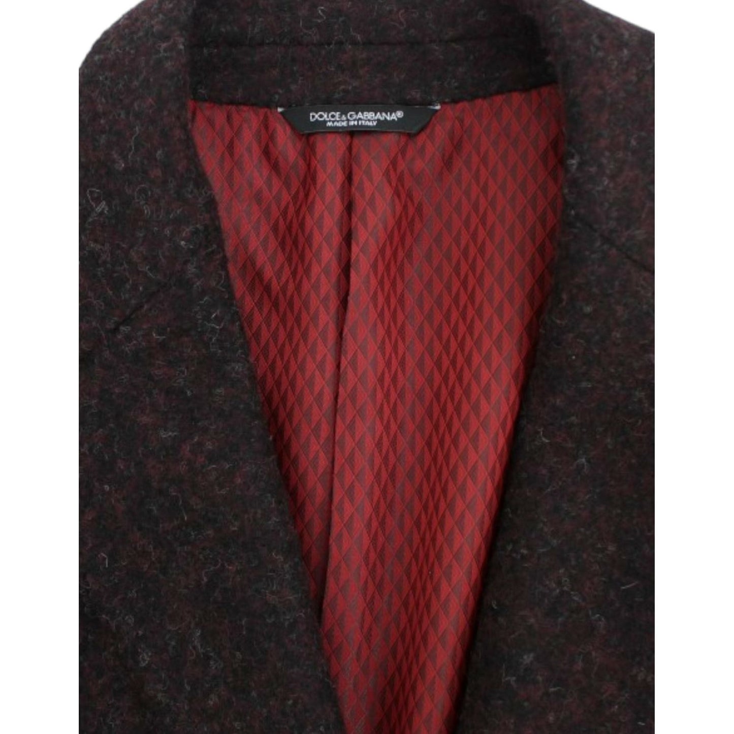 Dolce & Gabbana Bordeaux Alpaga Two-Button Blazer Jacket Dolce & Gabbana Black