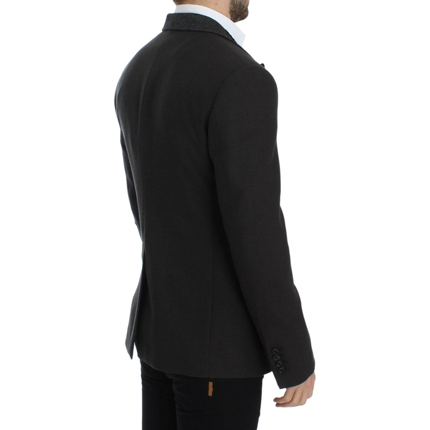 Dolce & Gabbana Elegant Slim Fit Double Breasted Blazer Dolce & Gabbana Black
