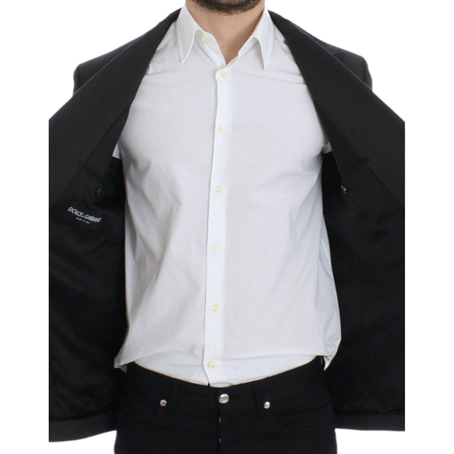 Dolce & Gabbana Elegant Slim Fit Double Breasted Blazer Dolce & Gabbana Light Gray