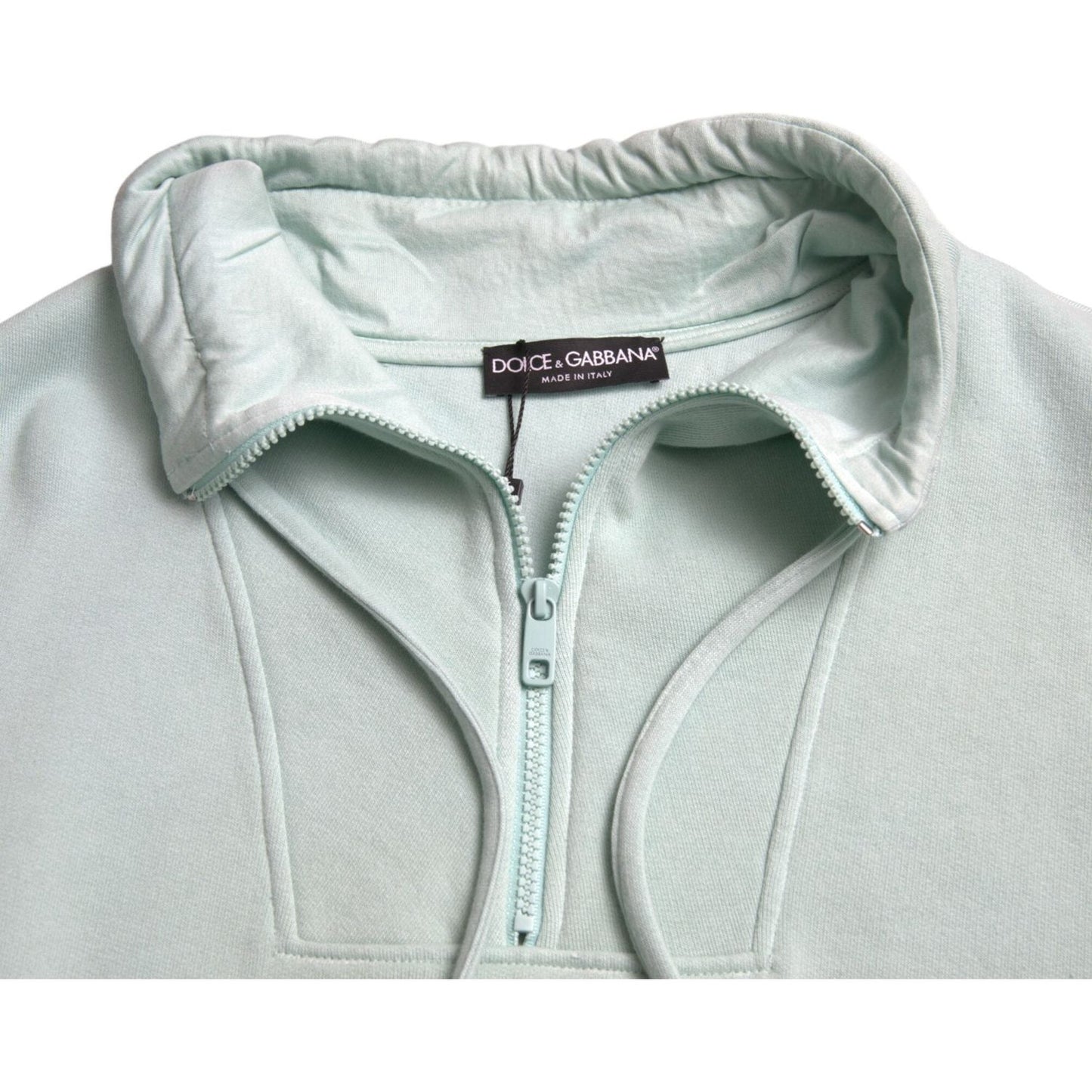 Dolce & Gabbana Chic Mint Green Pullover Sweater Dolce & Gabbana Light Gray