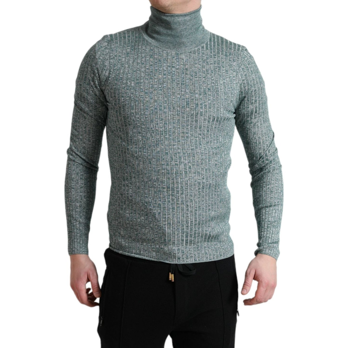 Dolce & Gabbana Elegant Green Turtleneck Pullover Sweater Dolce & Gabbana Dim Gray
