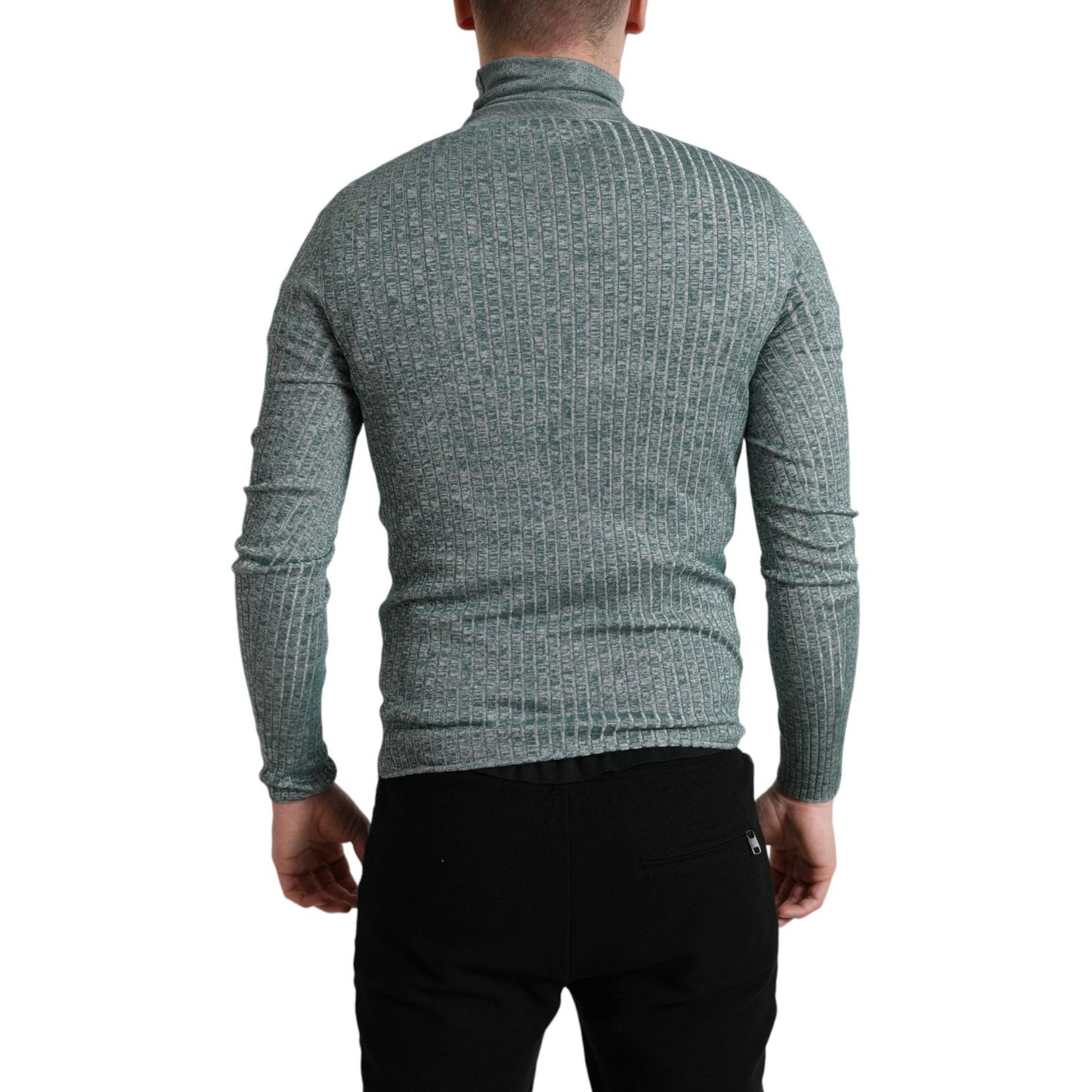 Dolce & Gabbana Elegant Green Turtleneck Pullover Sweater Dolce & Gabbana Dark Slate Gray
