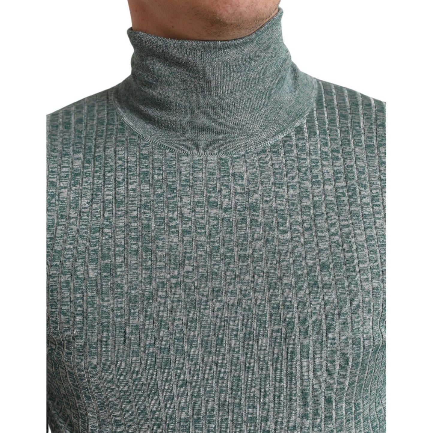 Dolce & Gabbana Elegant Green Turtleneck Pullover Sweater Dolce & Gabbana Dim Gray