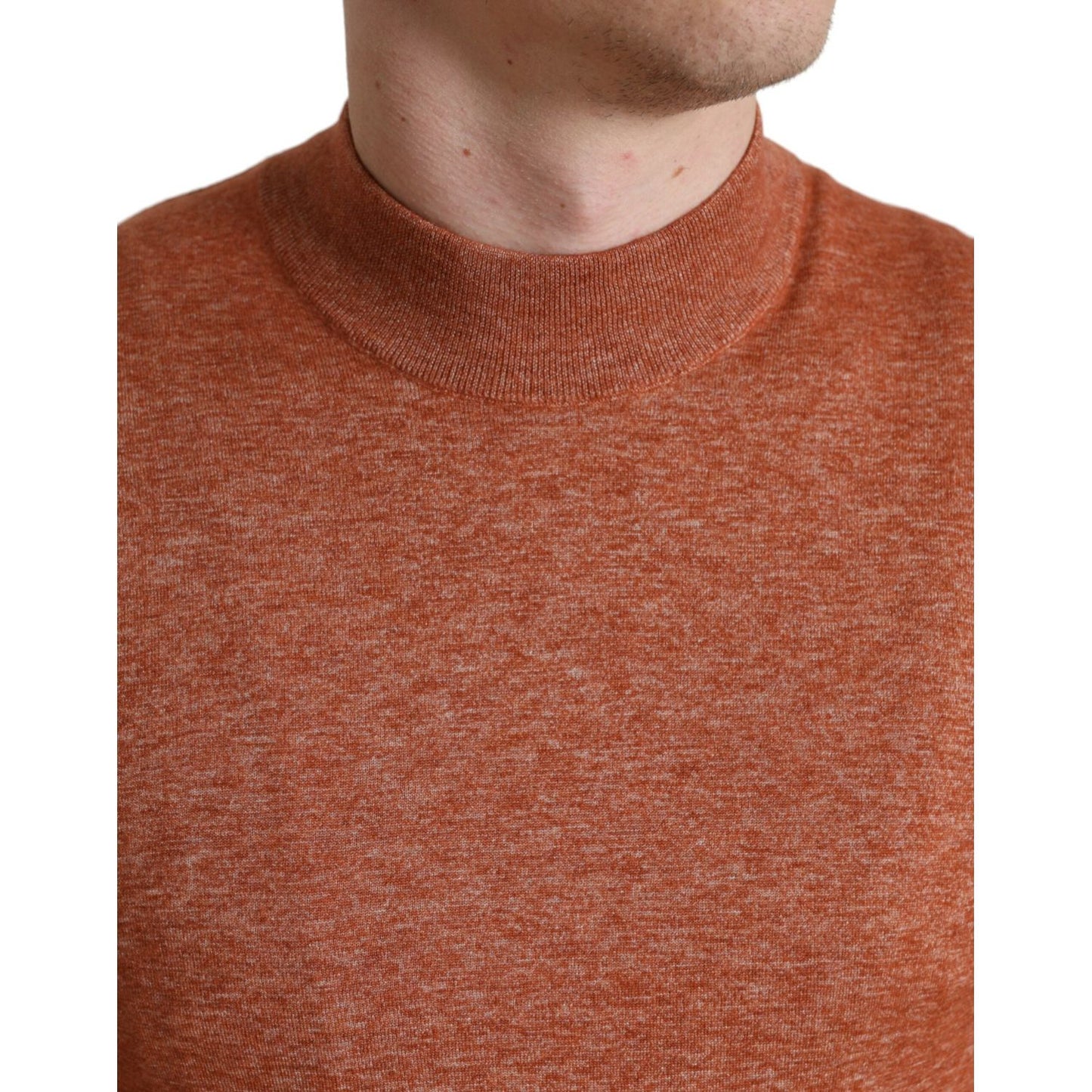 Dolce & Gabbana Silk-Cashmere Orange Crew Neck Sweater Dolce & Gabbana Sienna