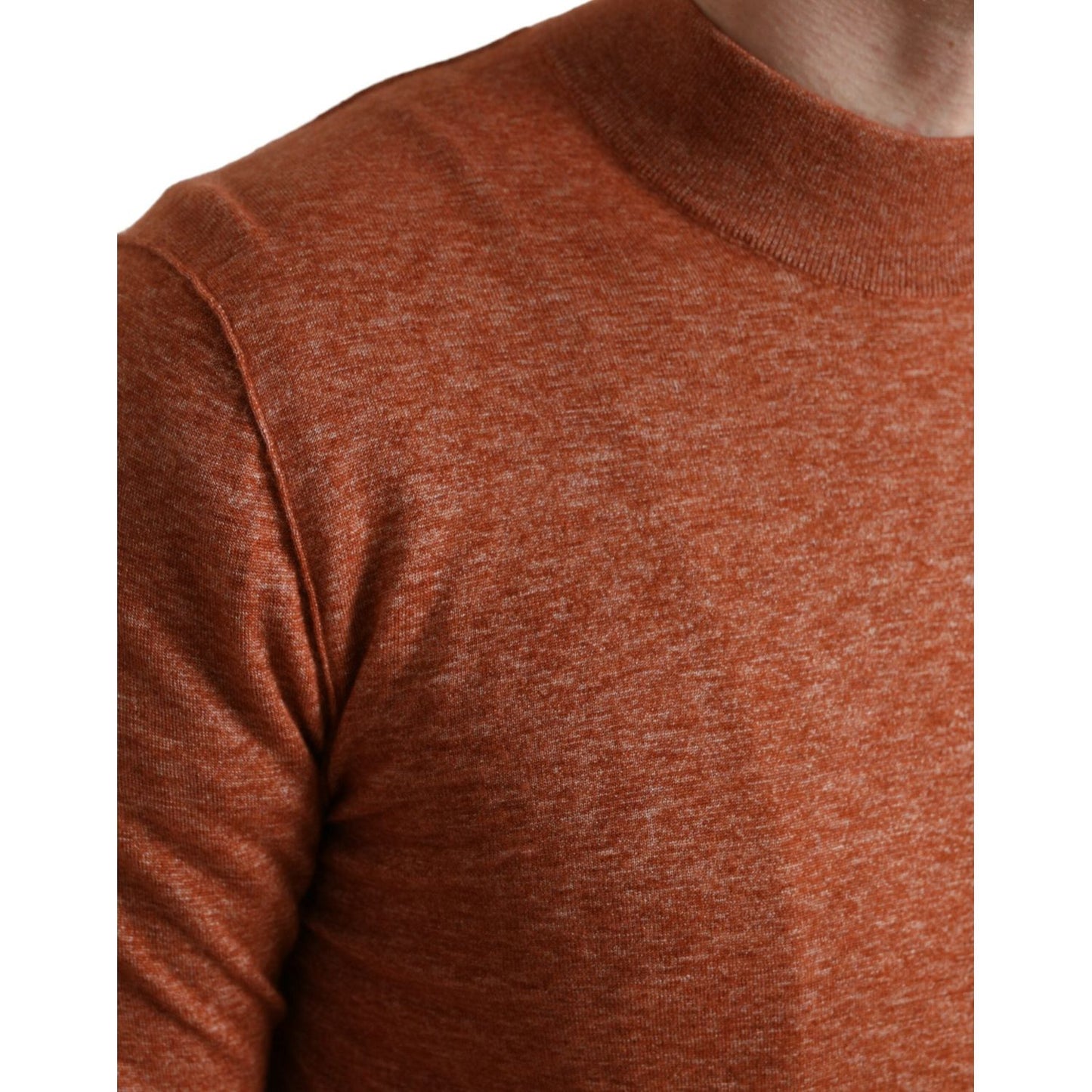 Dolce & Gabbana Silk-Cashmere Orange Crew Neck Sweater Dolce & Gabbana Saddle Brown