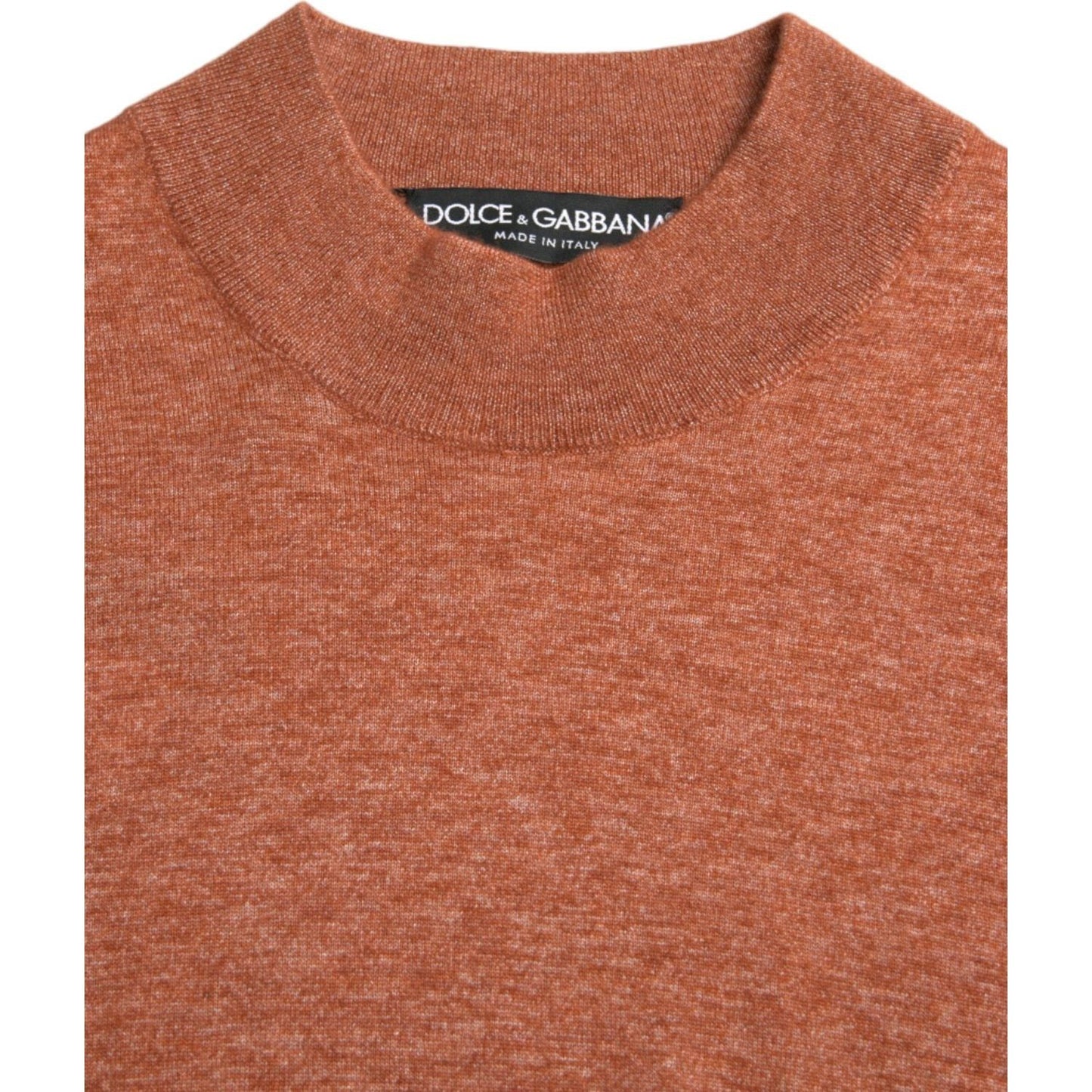 Dolce & Gabbana Silk-Cashmere Orange Crew Neck Sweater Dolce & Gabbana Sienna