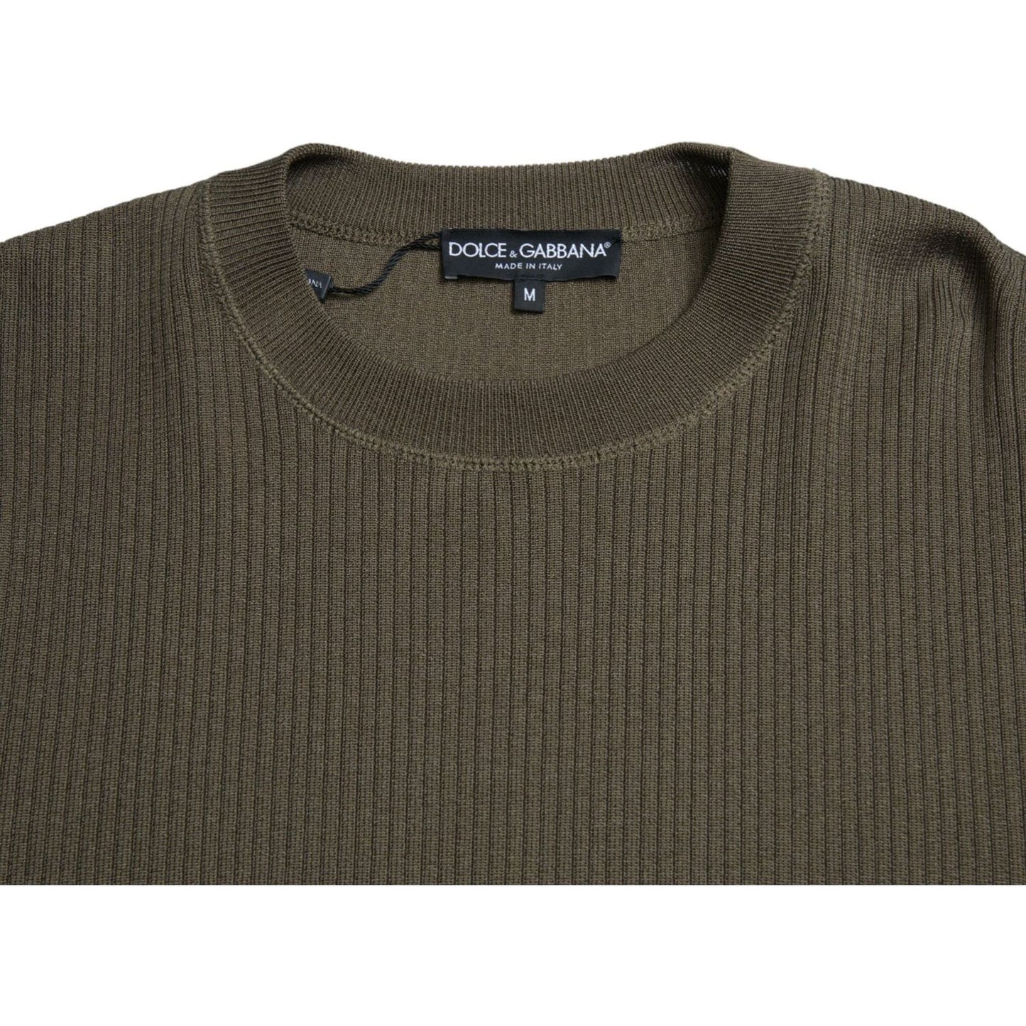 Dolce & Gabbana Elegant Green Crew Neck Sweater Dolce & Gabbana Dark Slate Gray