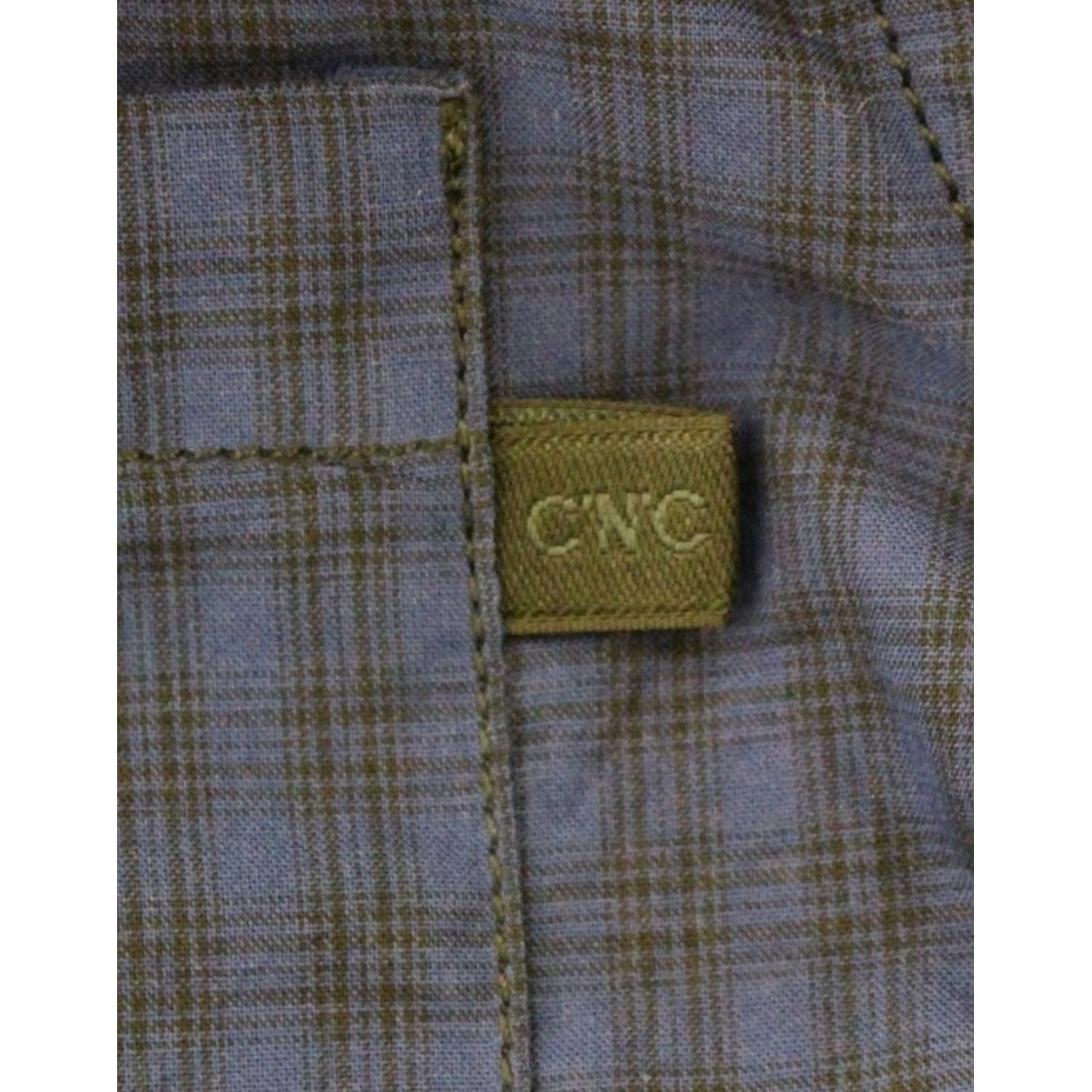 Costume National Chic Blue Checkered Casual Cotton Shirt Costume National Dark Slate Gray