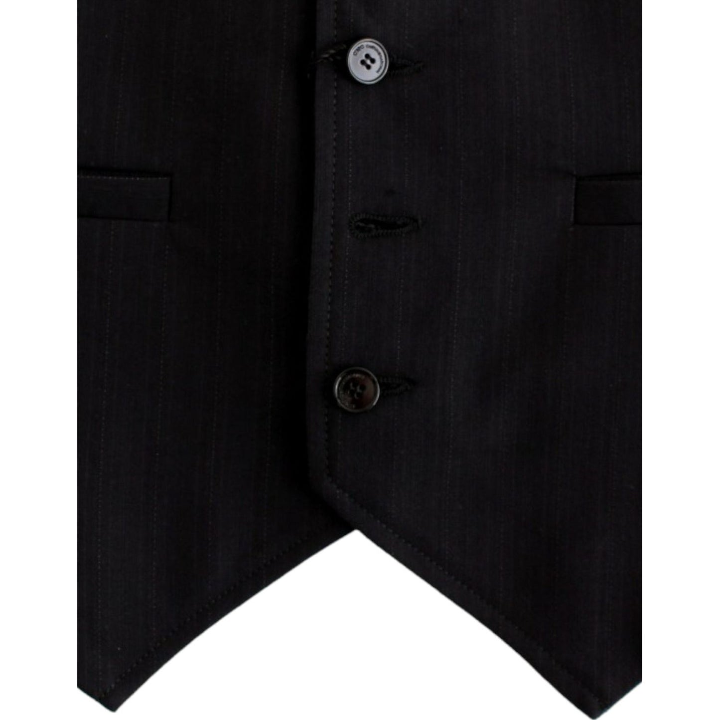 Costume National Elegant Striped Casual Vest - Cotton Blend Costume National Black