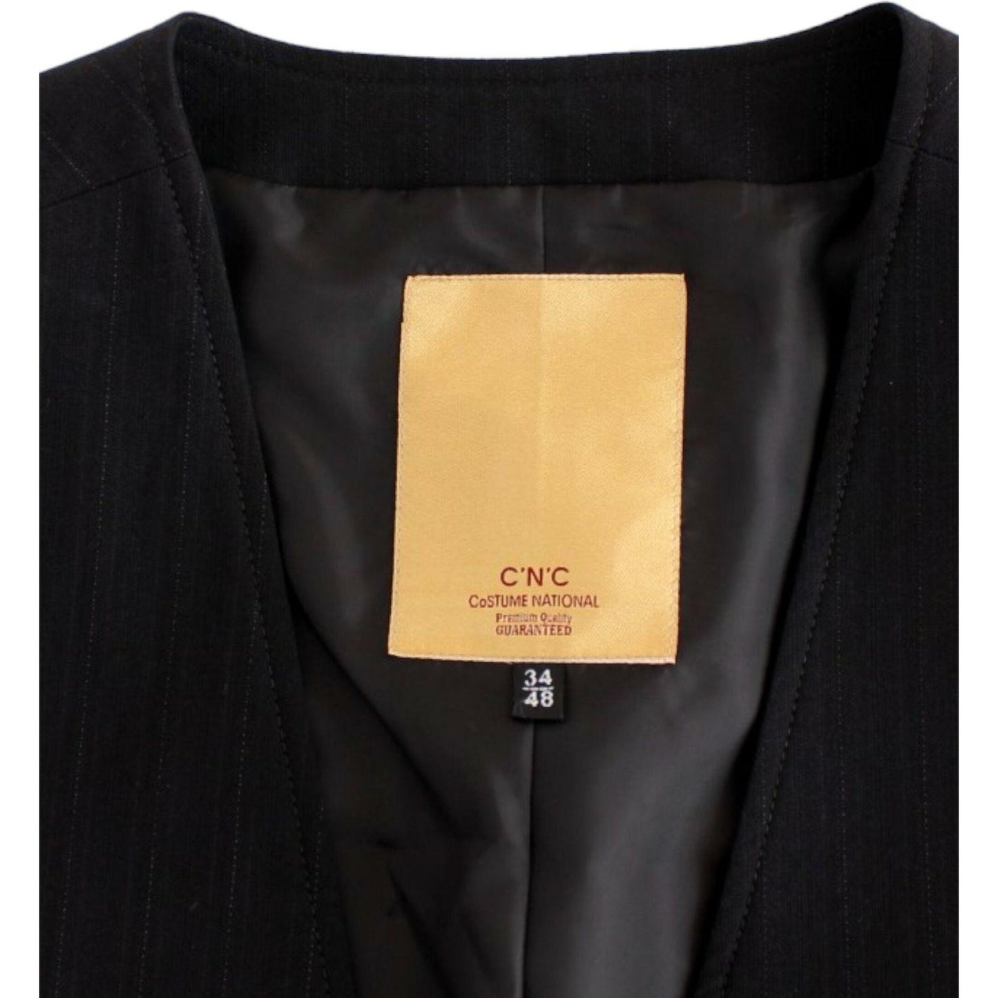 Costume National Elegant Striped Casual Vest - Cotton Blend Costume National Black