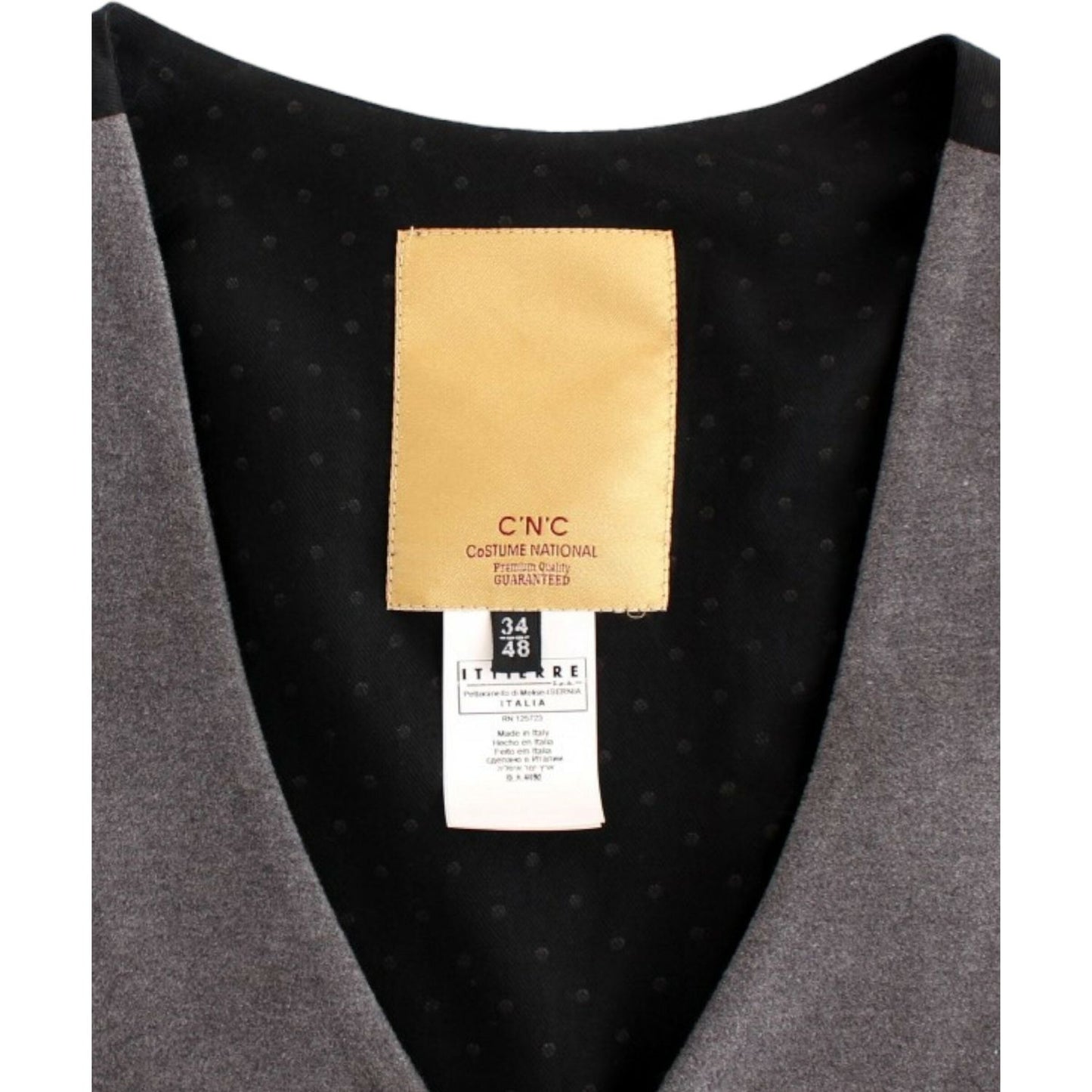 Costume National Chic Gray Casual Vest Costume National Black