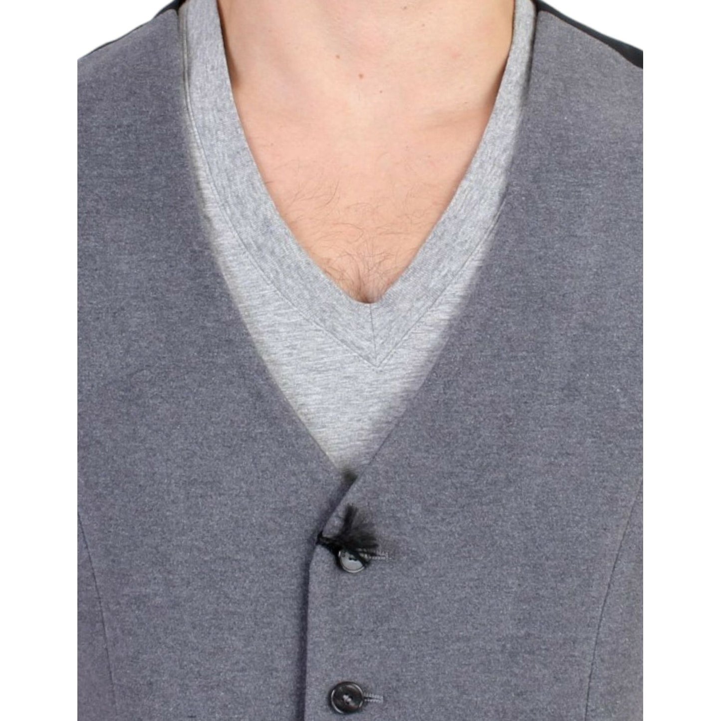 Costume National Chic Gray Casual Vest Costume National Slate Gray