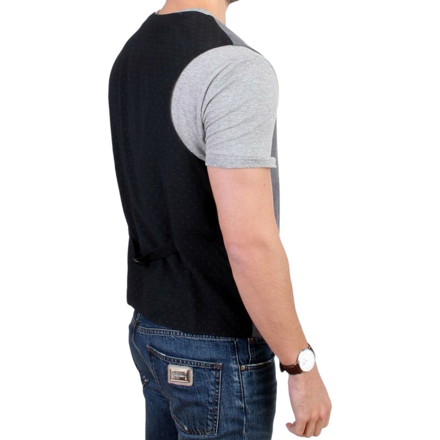 Costume National Chic Gray Casual Vest Costume National Dark Slate Gray
