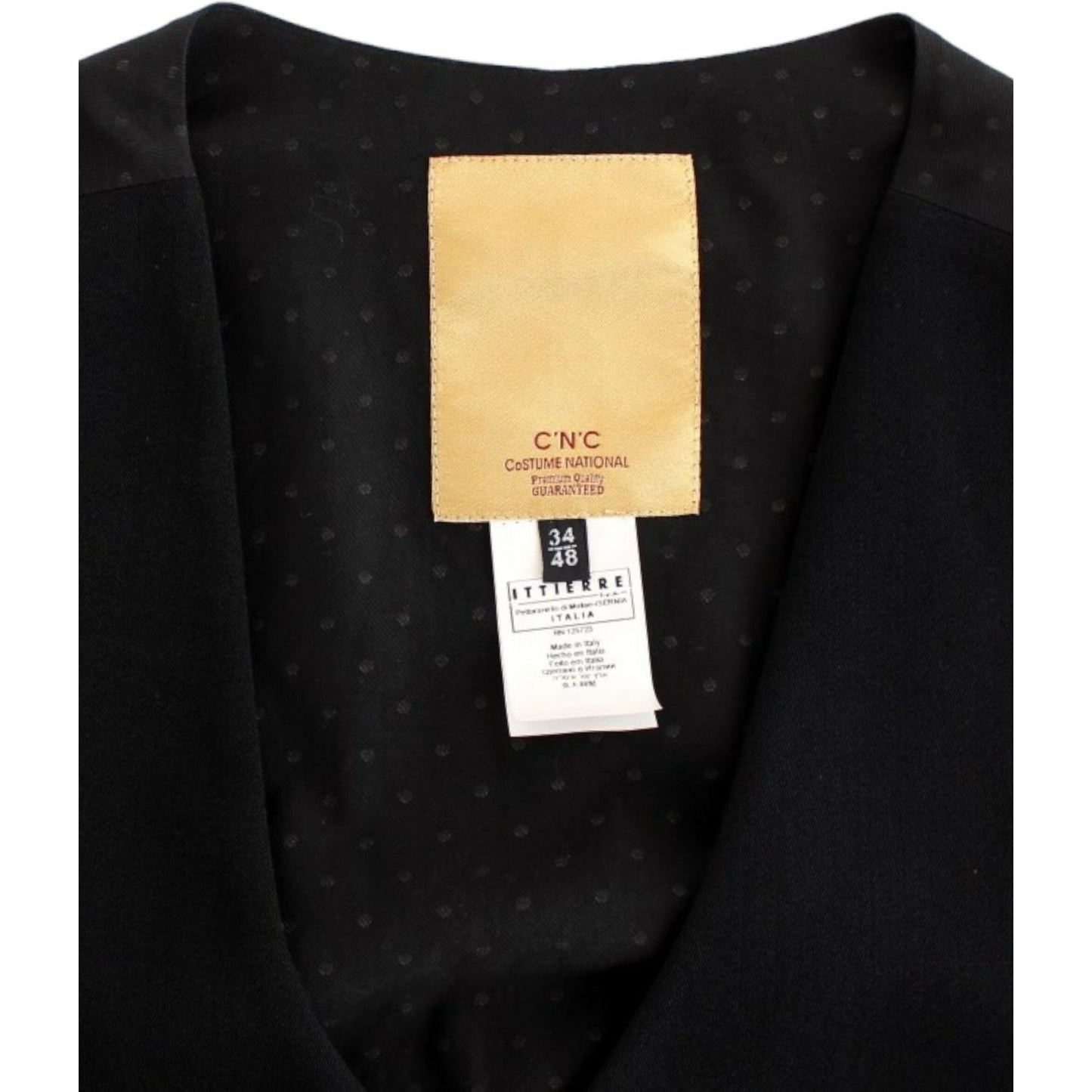 Costume National Elegant Black Wool Blend Casual Vest Costume National Black