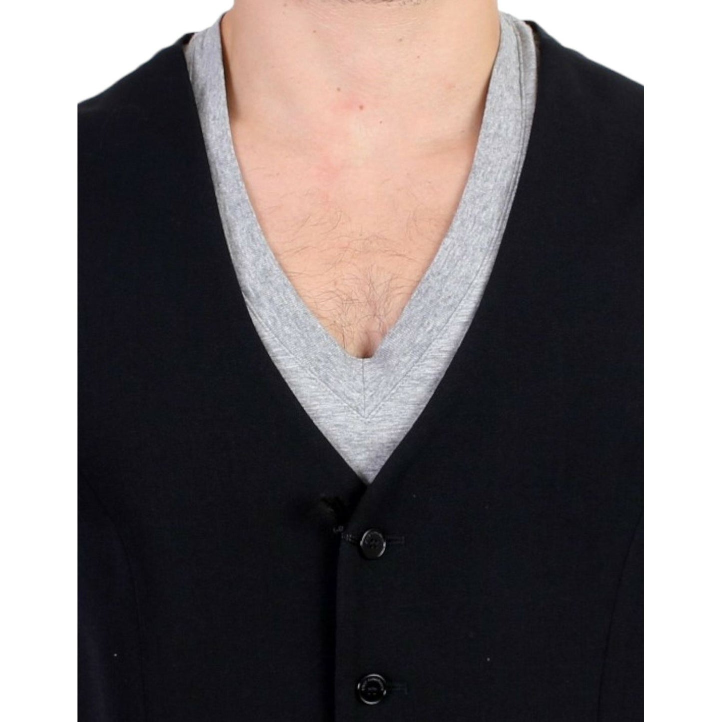Costume National Elegant Black Wool Blend Casual Vest Costume National Black