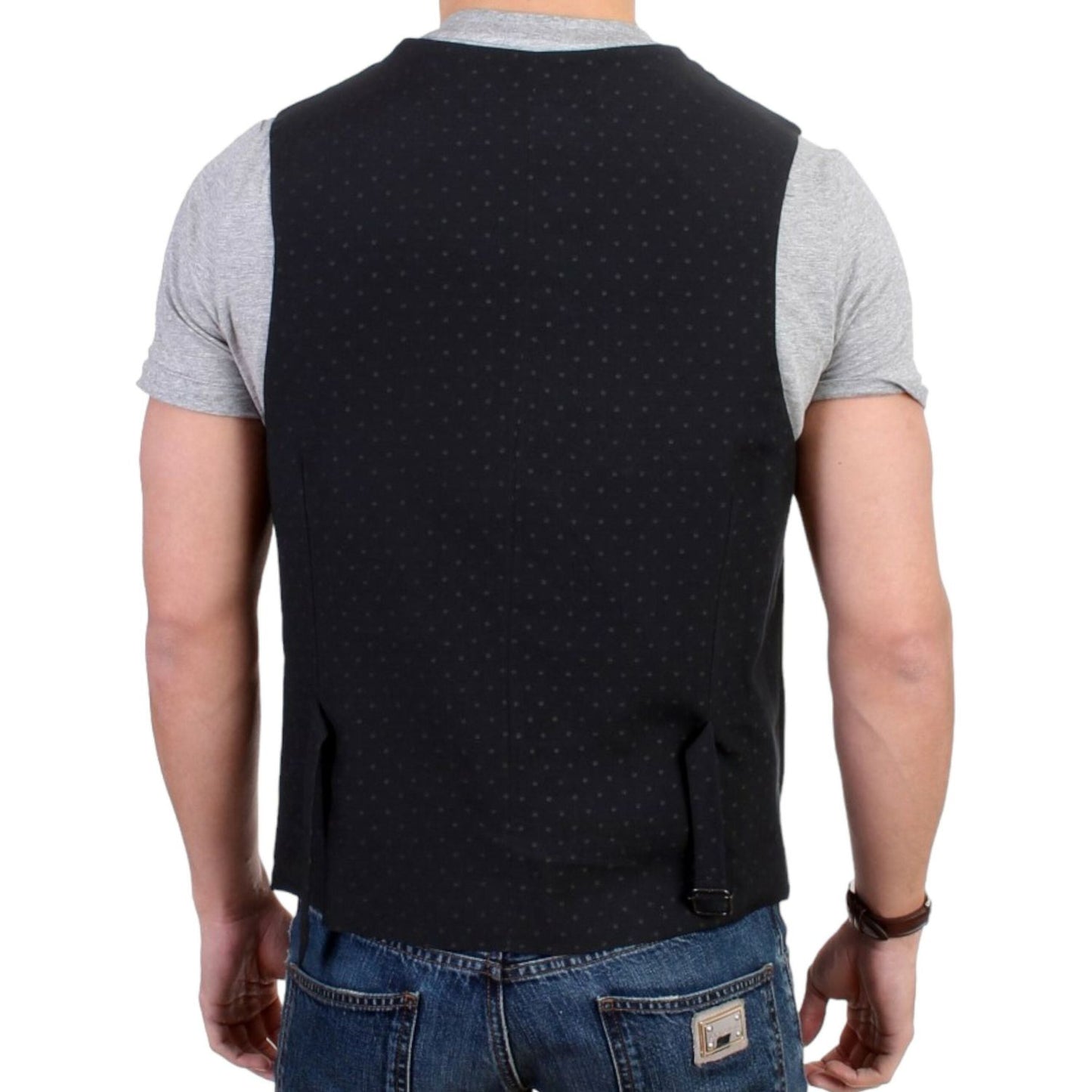 Costume National Elegant Black Wool Blend Casual Vest Costume National Tan