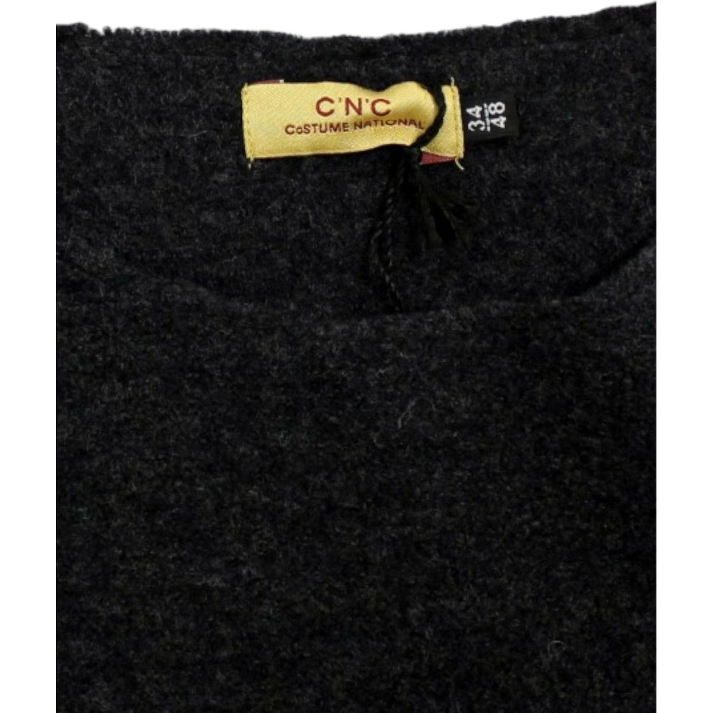 Costume National Chic Gray Wool Crewneck Sweater Costume National Black