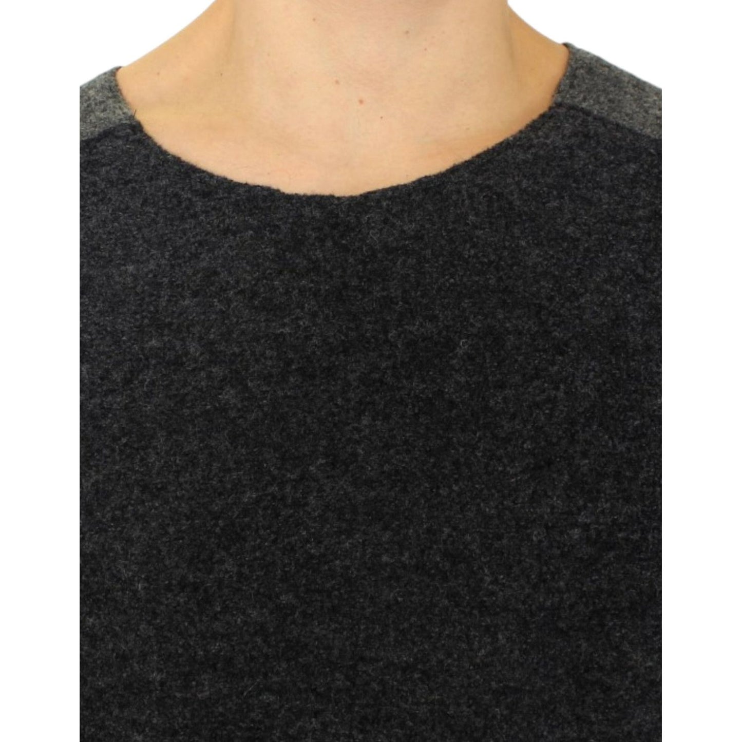 Costume National Chic Gray Wool Crewneck Sweater Costume National Black