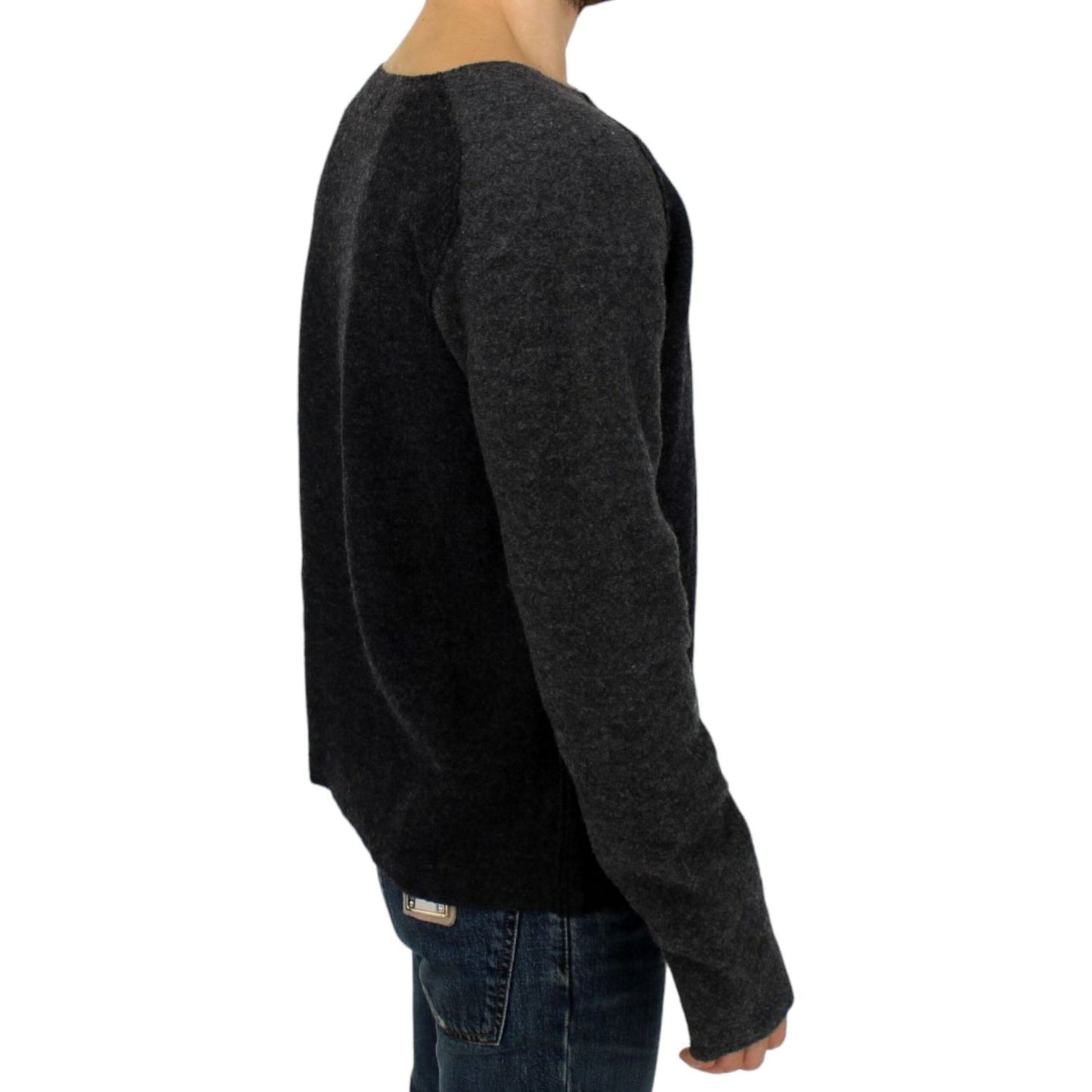 Costume National Chic Gray Wool Crewneck Sweater Costume National Black