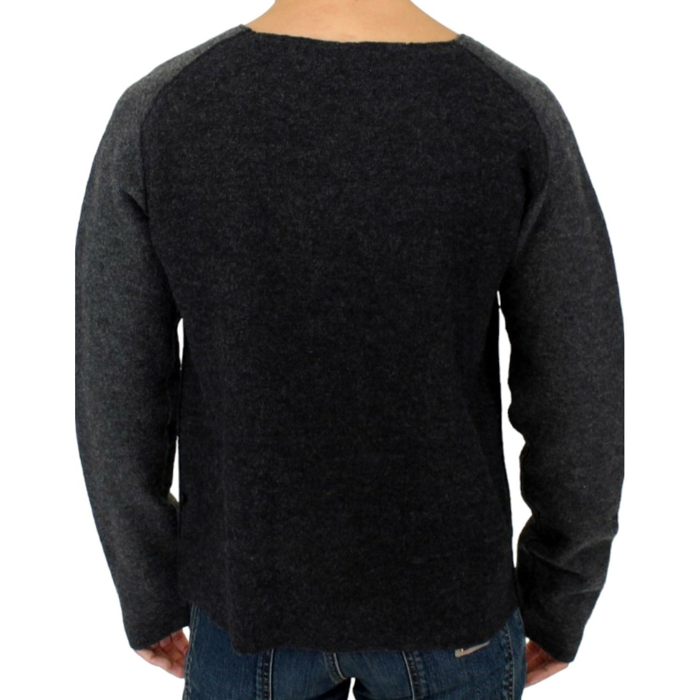 Costume National Chic Gray Wool Crewneck Sweater Costume National Black