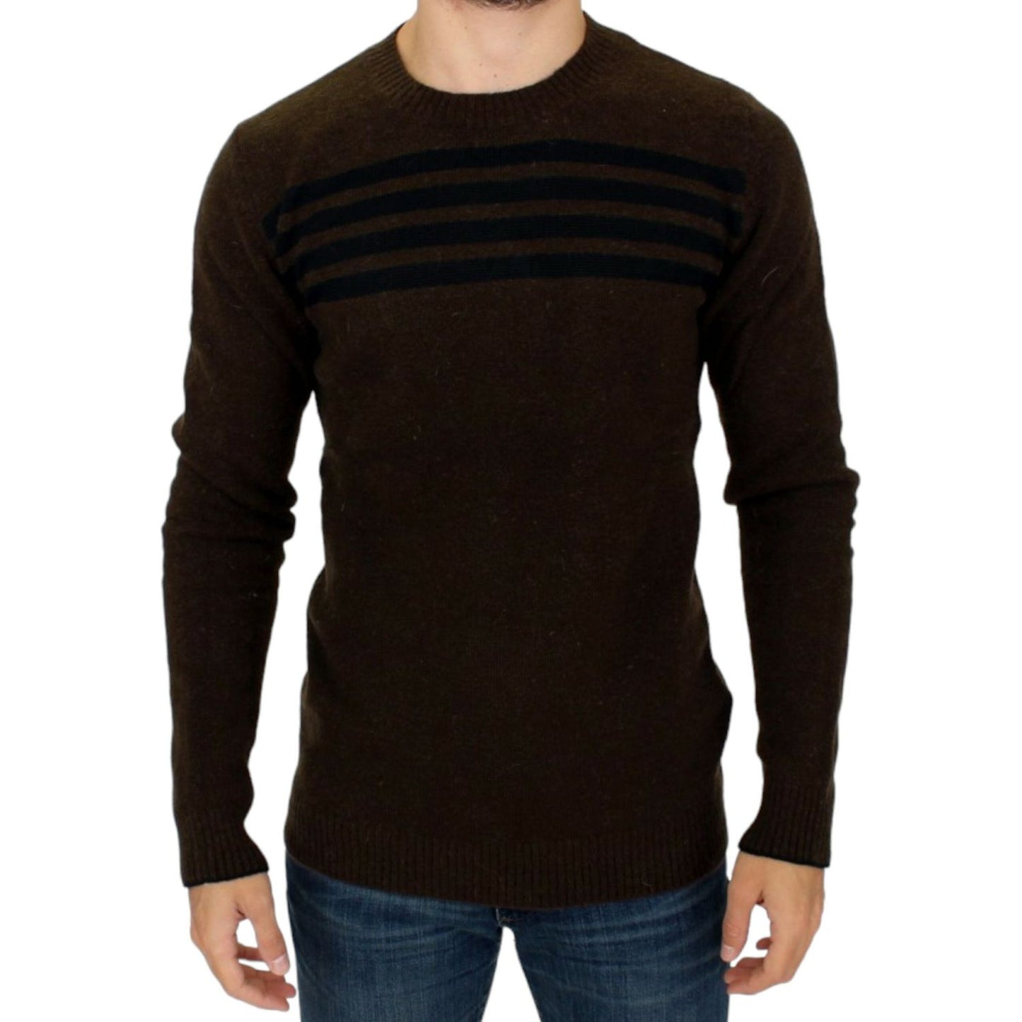 Costume National Elegant Crewneck Striped Sweater Pullover Costume National Black