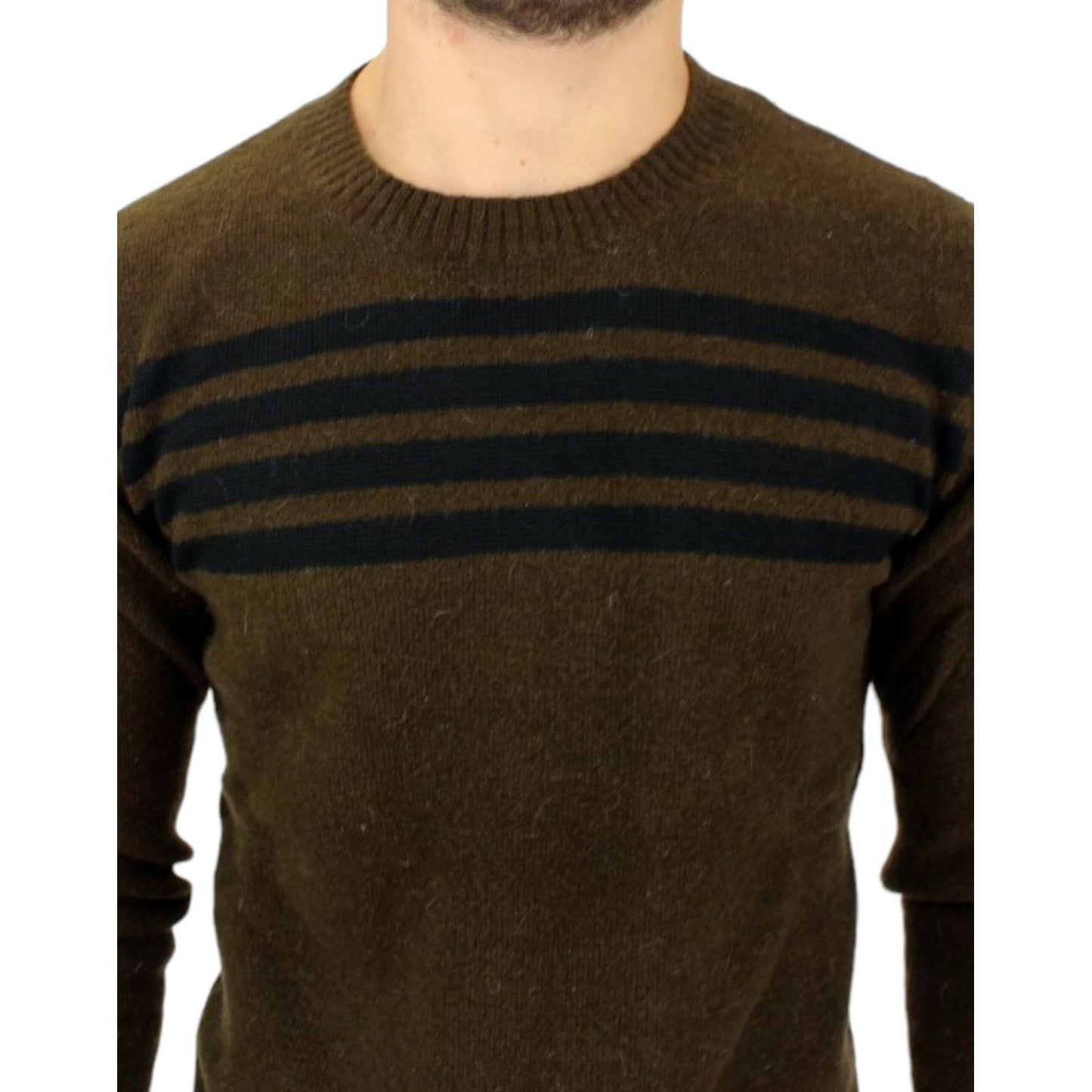 Costume National Elegant Crewneck Striped Sweater Pullover Costume National Black