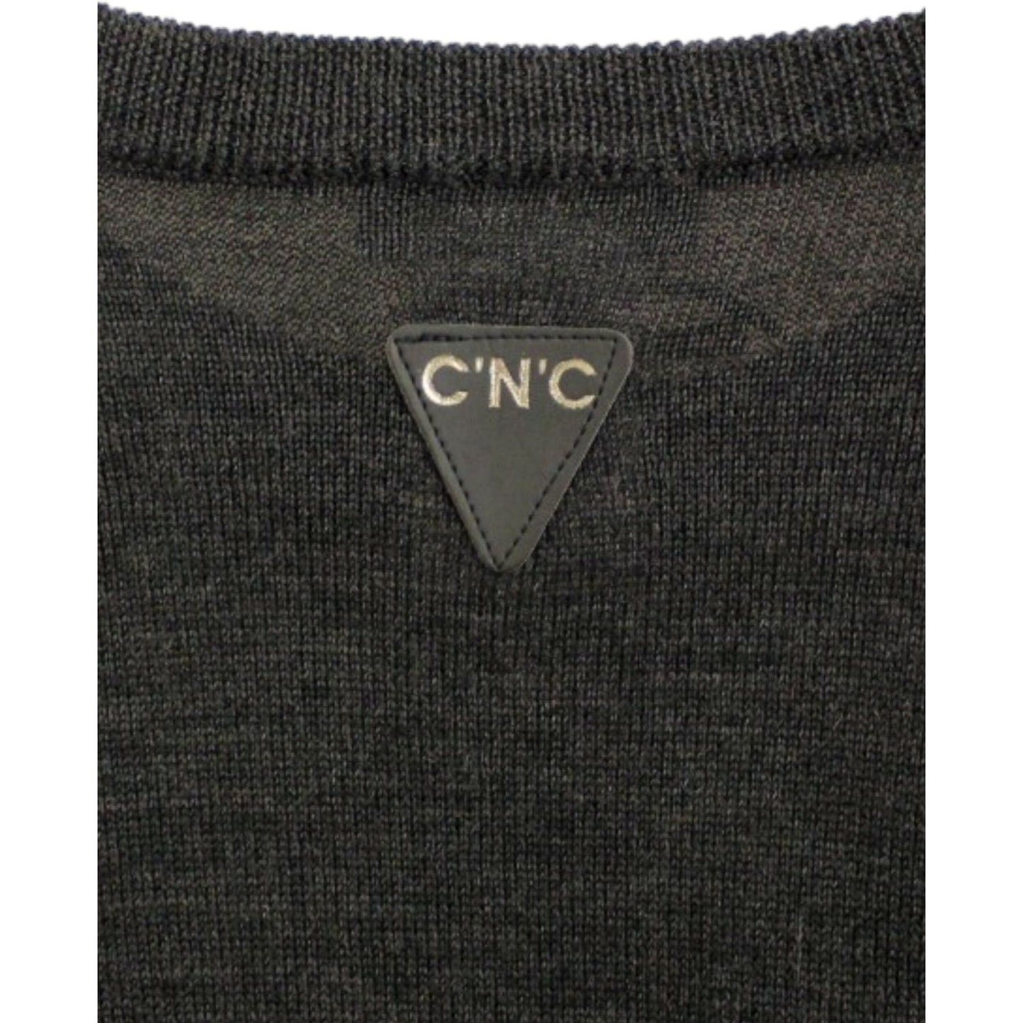 Costume National Elegant Gray Crewneck Sweater Pullover Costume National Dark Slate Gray