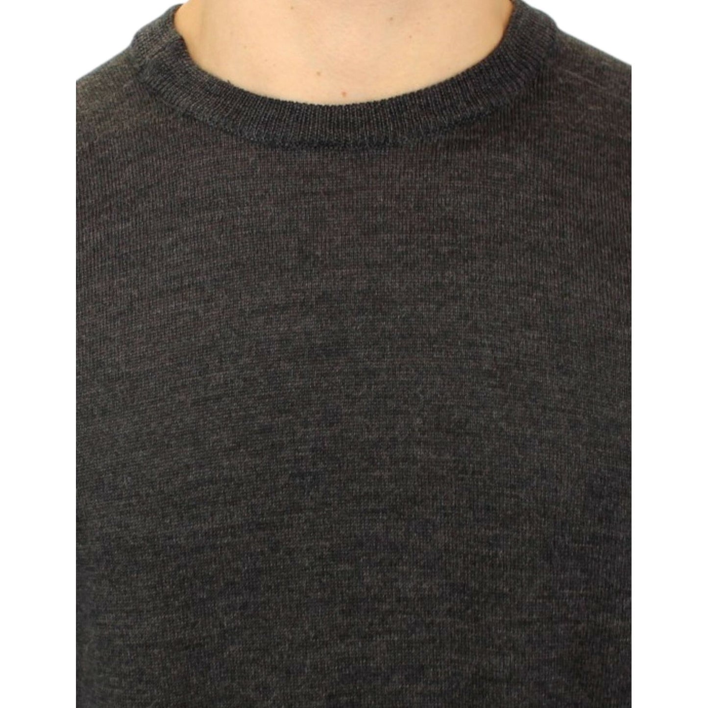 Costume National Elegant Gray Crewneck Sweater Pullover Costume National Dark Slate Gray