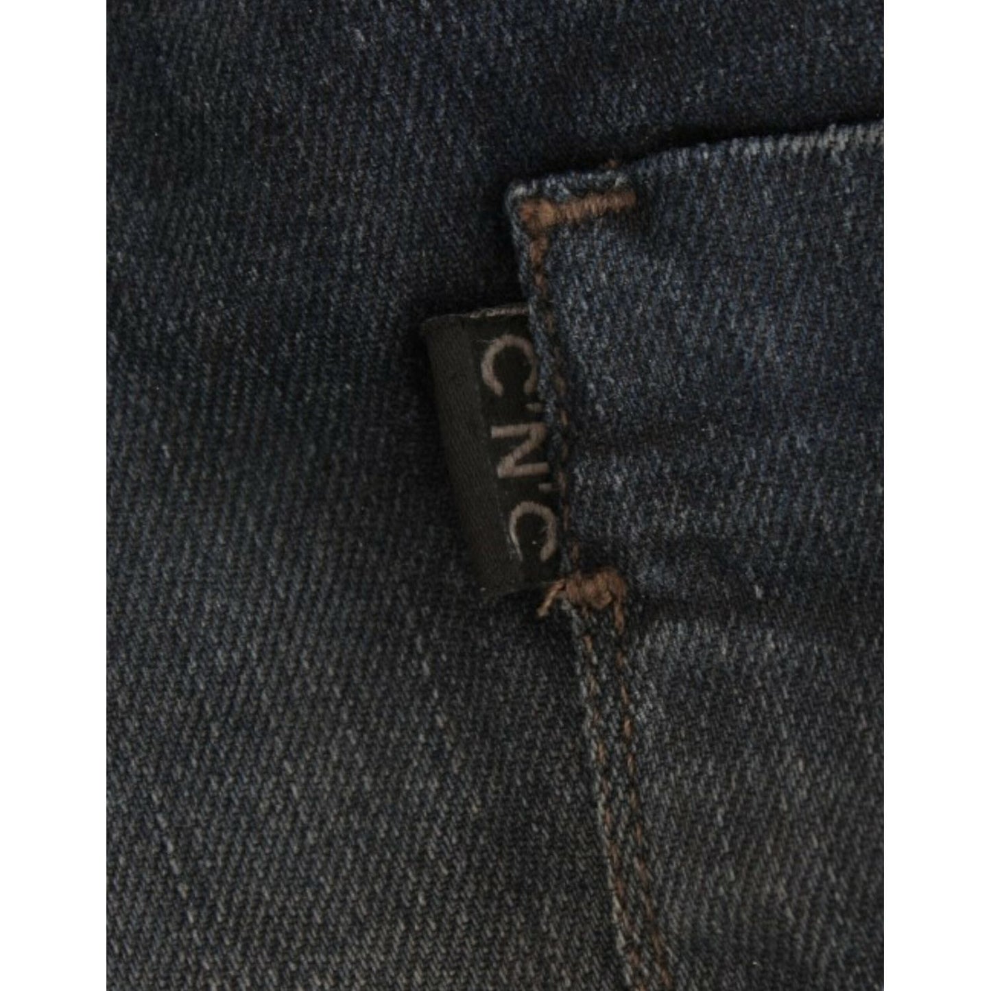 Costume National Chic Superskinny Blue Denim Jeans Costume National Dark Slate Gray