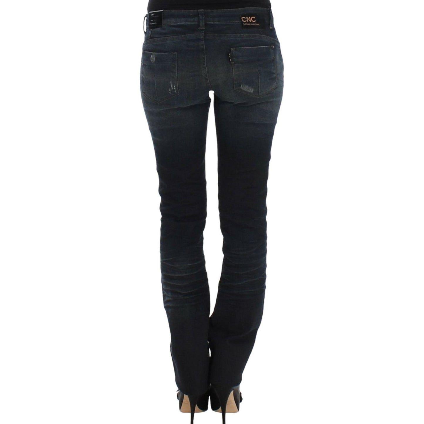 Costume National Chic Superskinny Blue Denim Jeans Costume National Black