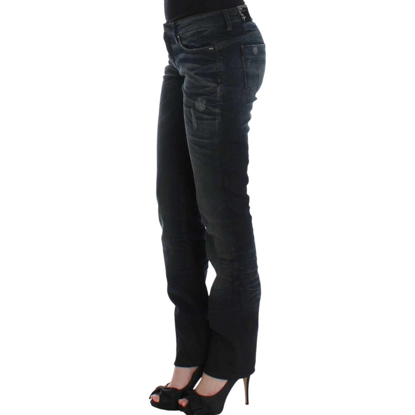 Costume National Chic Superskinny Blue Denim Jeans Costume National Black