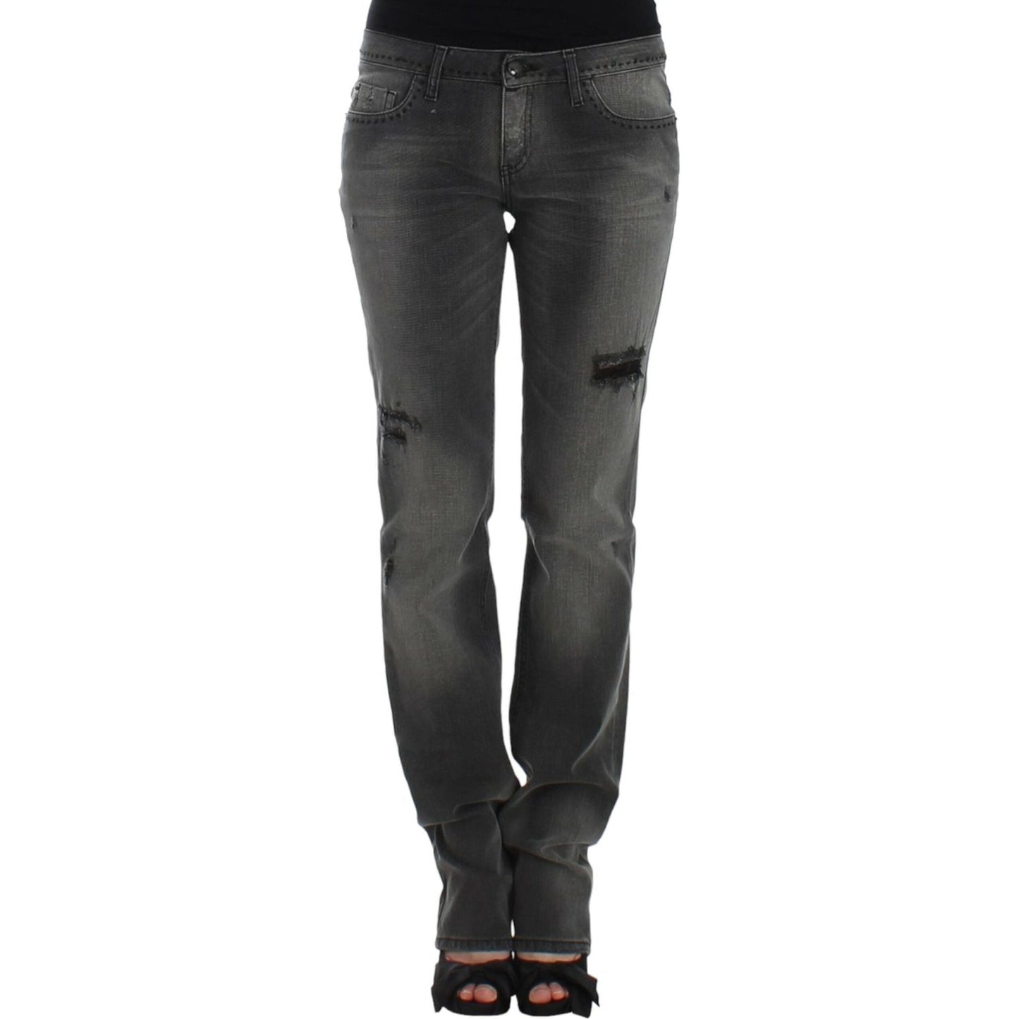 Costume National Chic Gray Straight Leg Denim Delight Costume National Dark Slate Gray