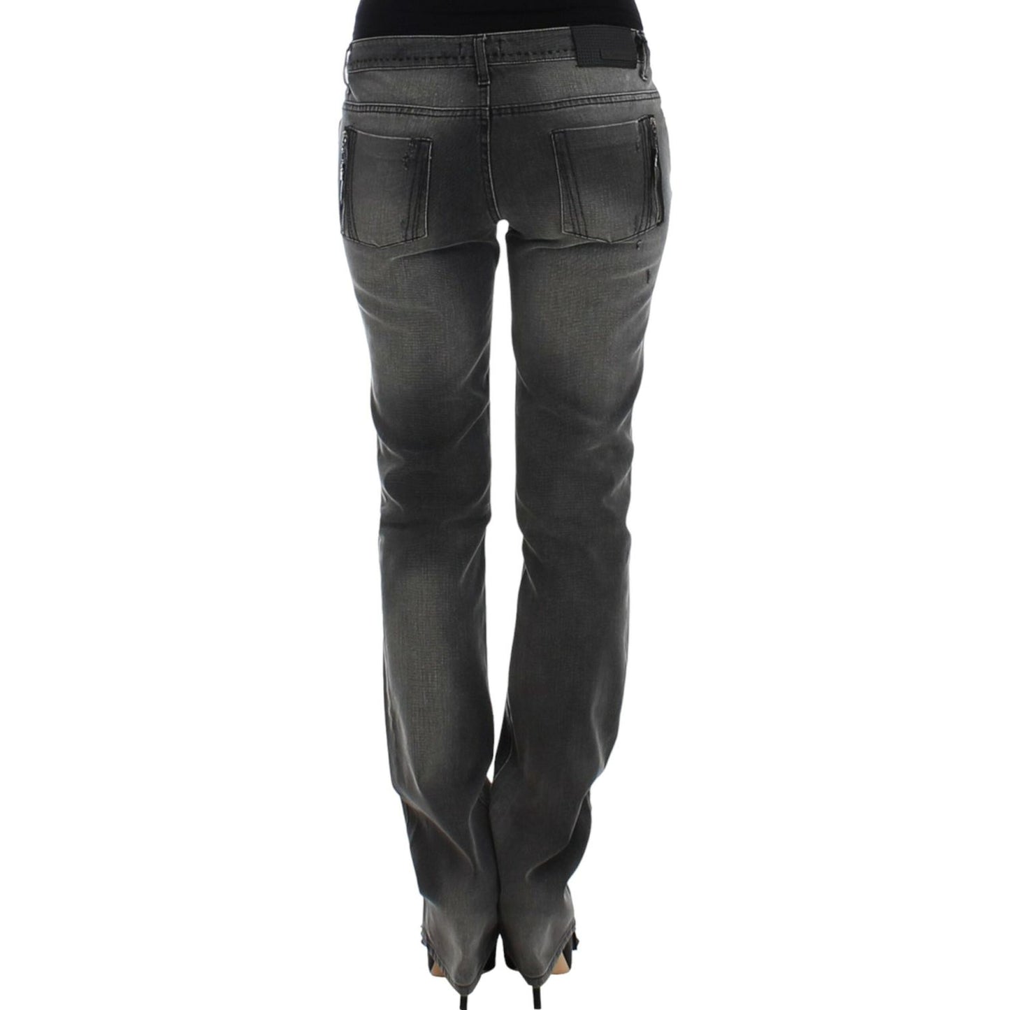 Costume National Chic Gray Straight Leg Denim Delight Costume National Dark Slate Gray