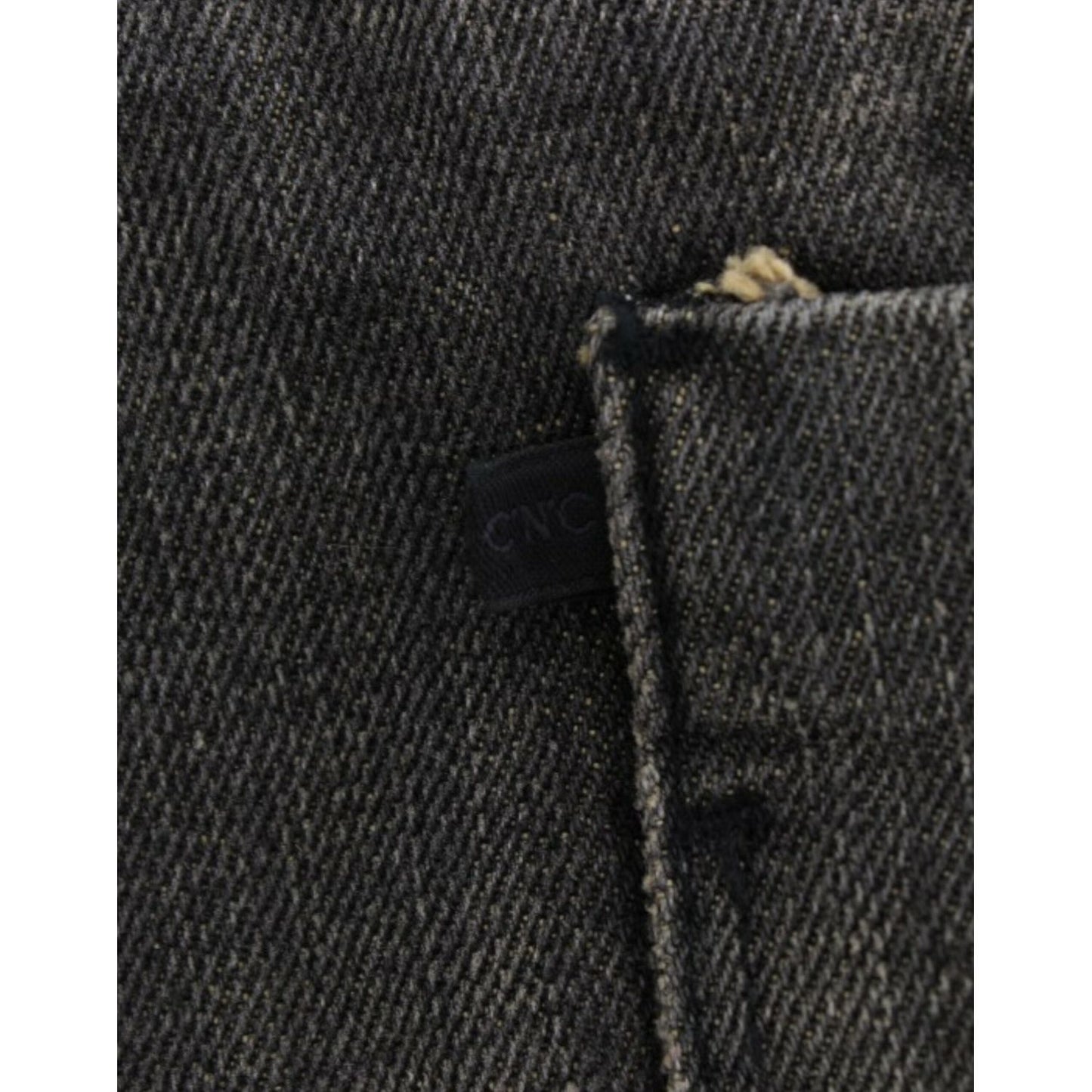 Costume National Sleek Gray Straight Leg Distressed Jeans Costume National Dark Slate Gray
