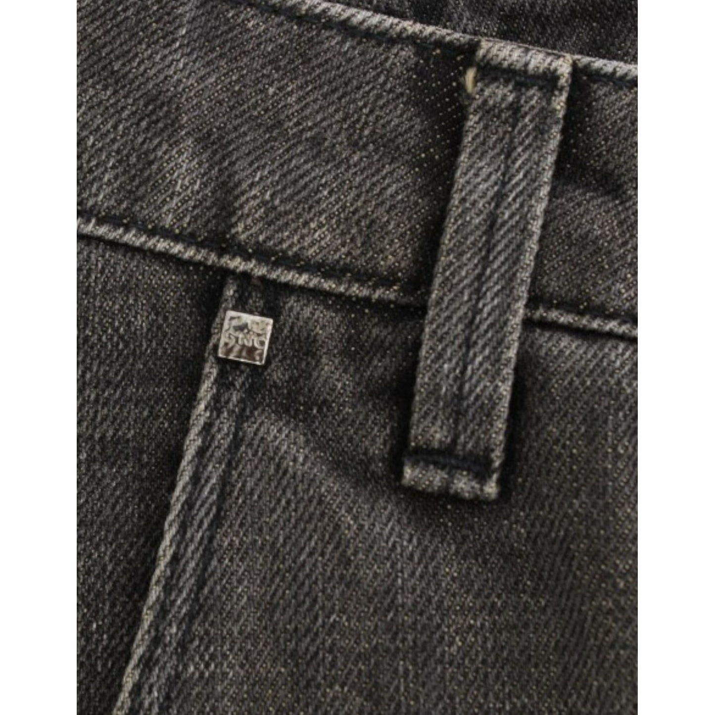 Costume National Sleek Gray Straight Leg Distressed Jeans Costume National Dark Slate Gray