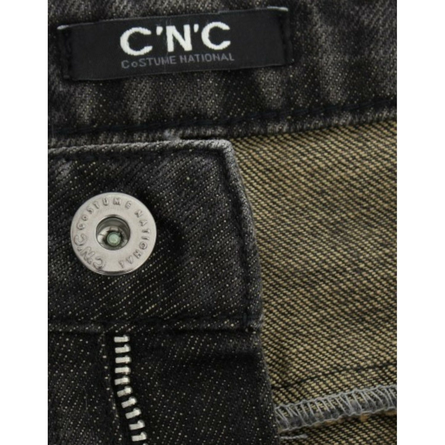 Costume National Sleek Gray Straight Leg Distressed Jeans Costume National Dark Slate Gray