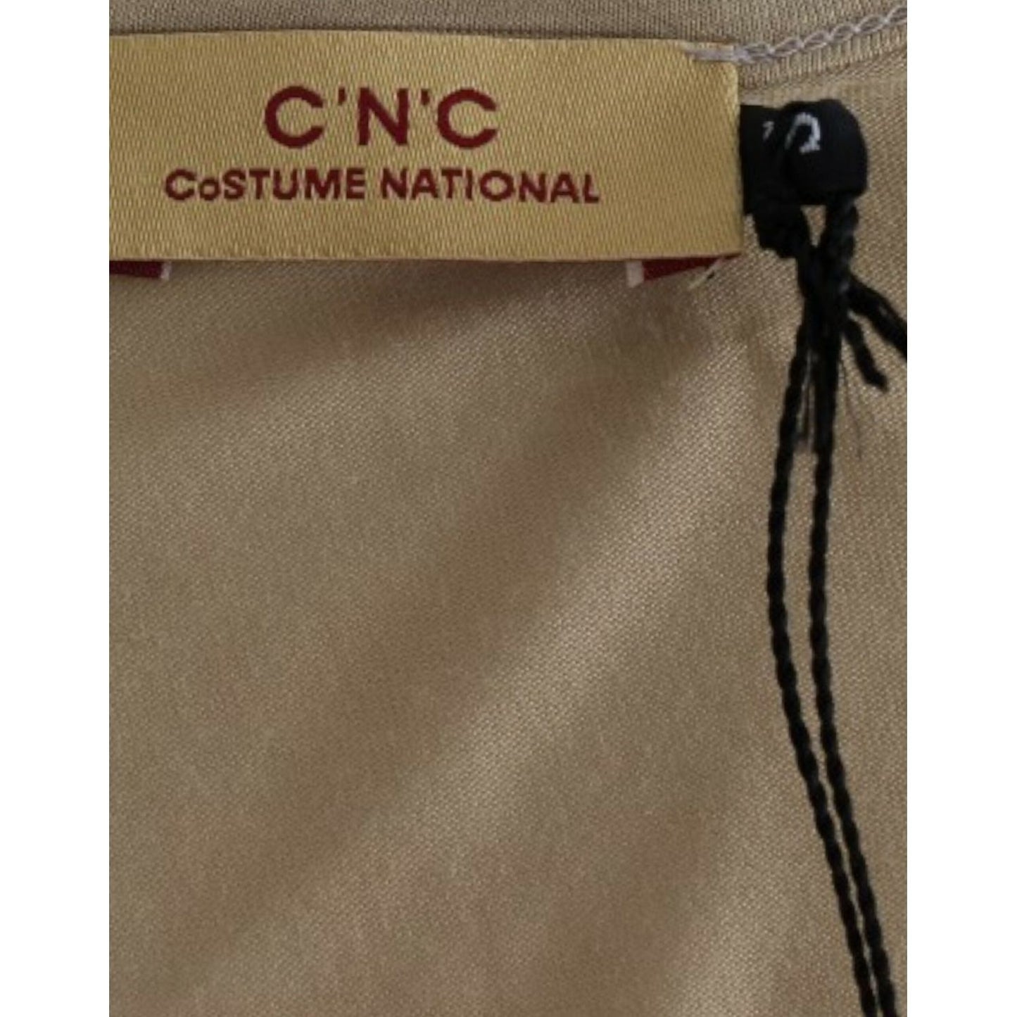 Costume National Chic V-Neck Tunic Top with Motive Print Costume National Dim Gray