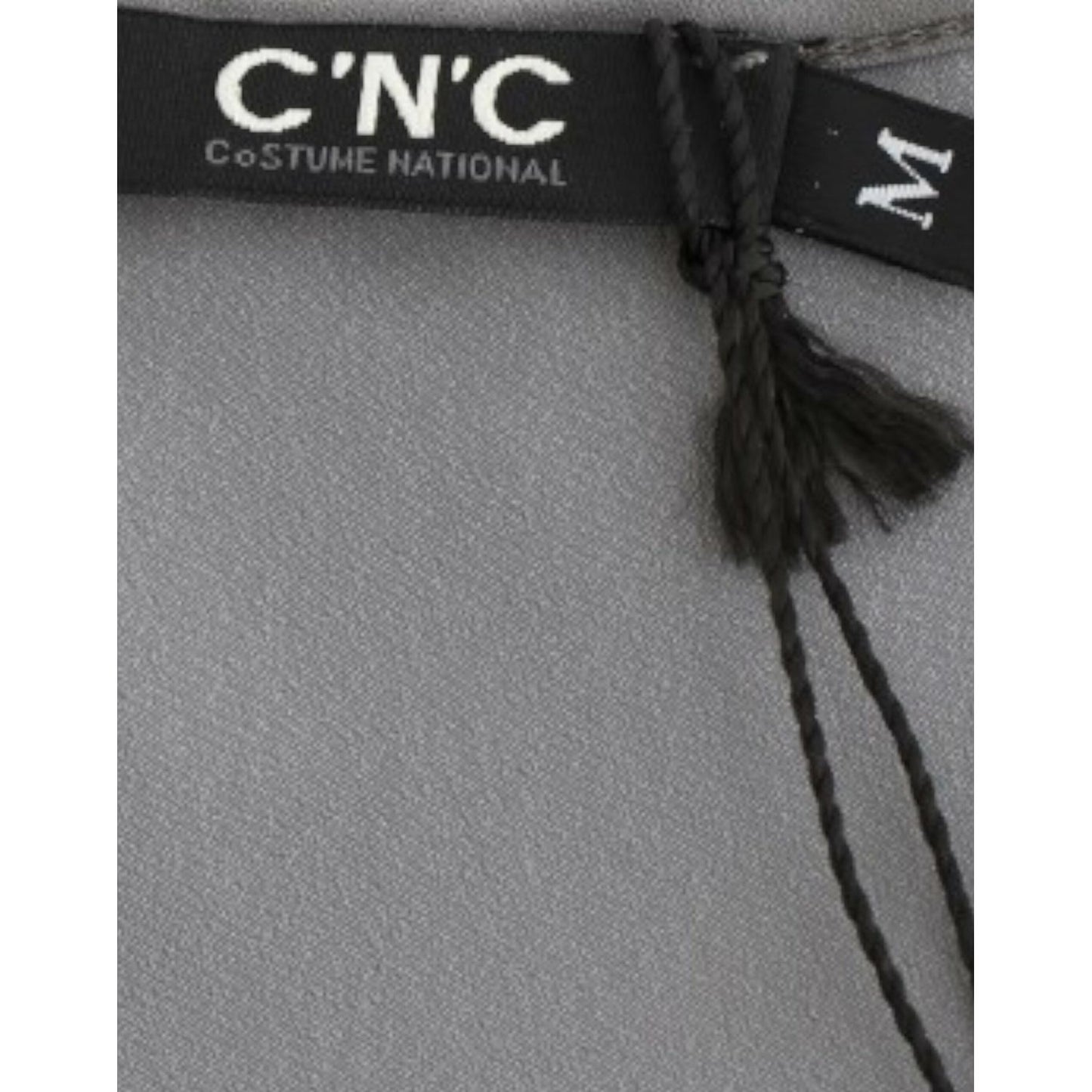 Costume National Elegant V-Neck Tunic with Motive Print Costume National Slate Gray