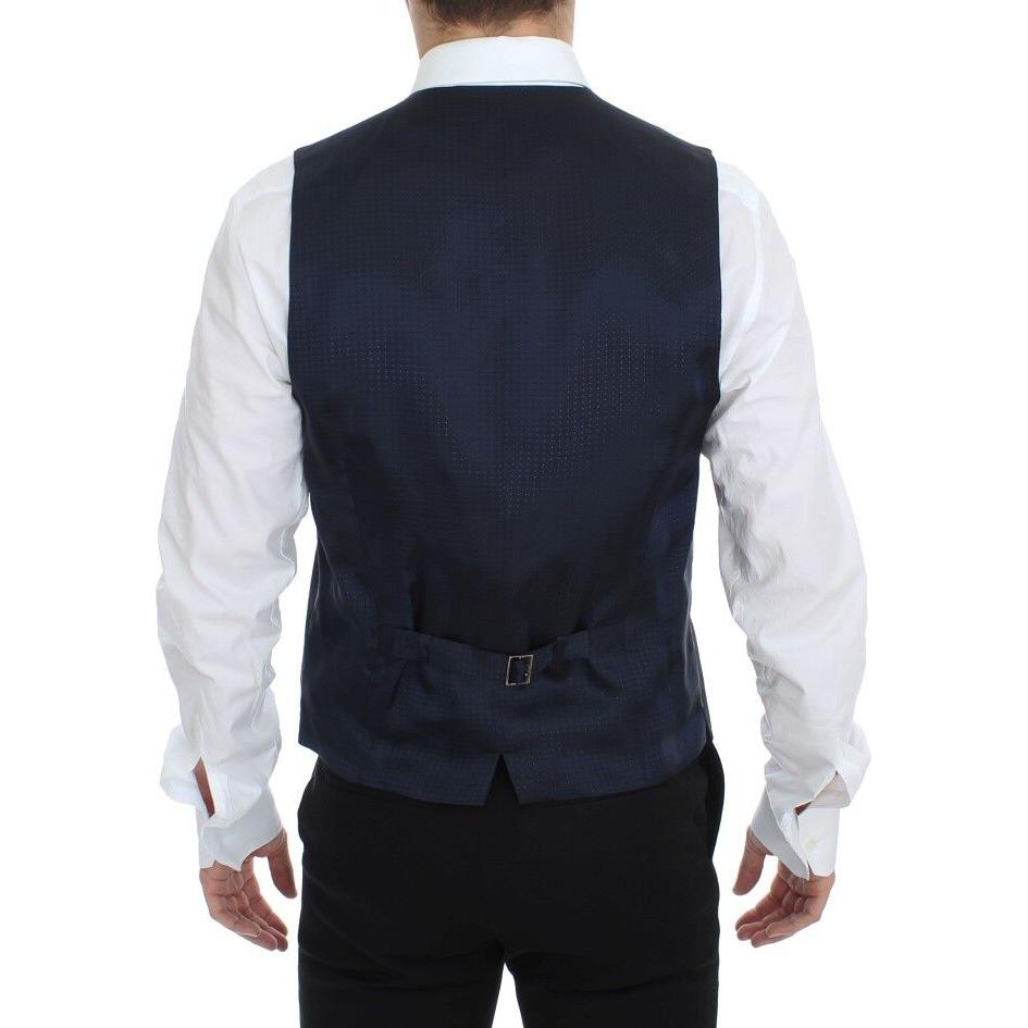 Dolce & Gabbana Elegant Gray Striped Dress Vest Dolce & Gabbana Dark Slate Gray
