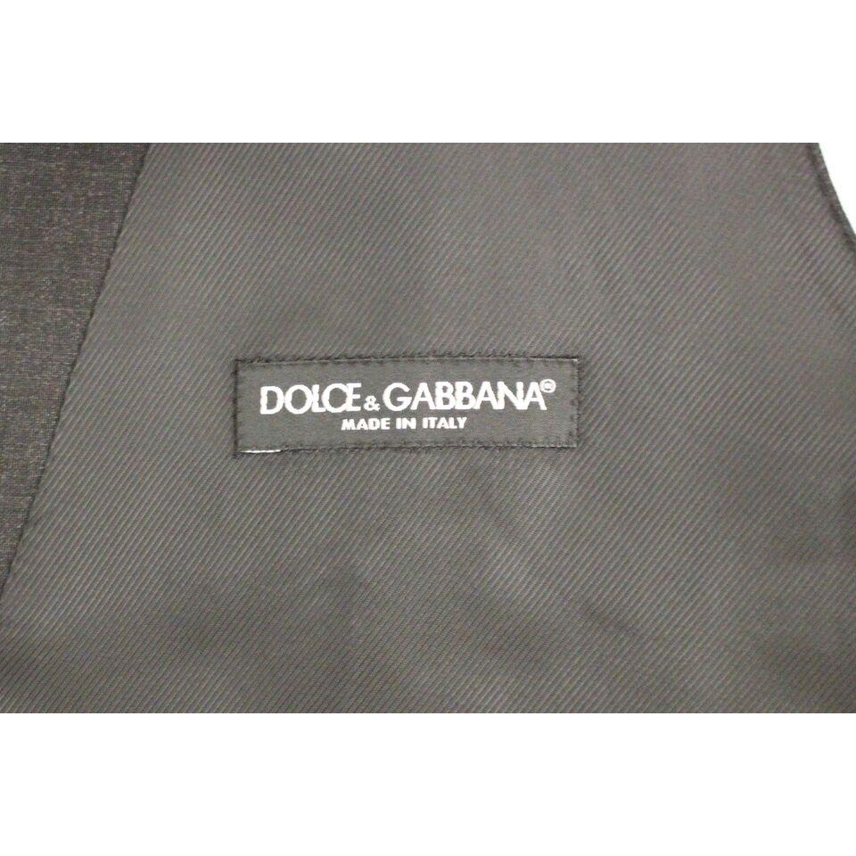 Dolce & Gabbana Sleek Gray Wool Dress Vest Dolce & Gabbana Dim Gray