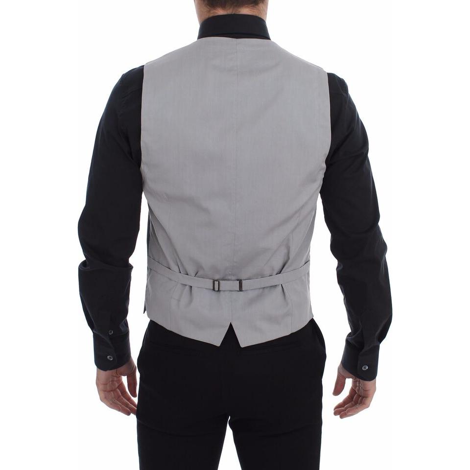 Dolce & Gabbana Elegant Gray Slim Fit Dress Vest Dolce & Gabbana Black
