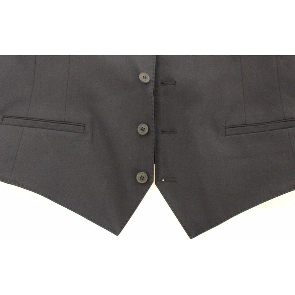 Dolce & Gabbana Elegant Blue Cotton Stretch Dress Vest Dolce & Gabbana Dark Slate Gray