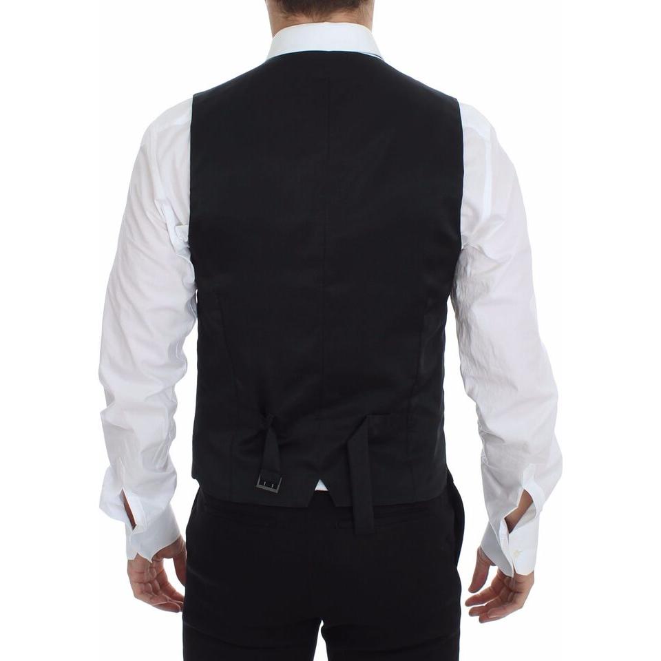 Dolce & Gabbana Elegant Gray Wool Stretch Dress Vest Dolce & Gabbana Black
