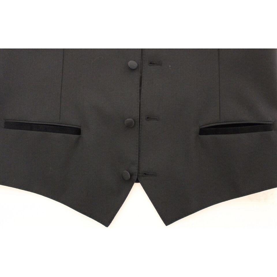 Dolce & Gabbana Elegant Black Wool Silk Dress Vest Dolce & Gabbana Dark Slate Gray