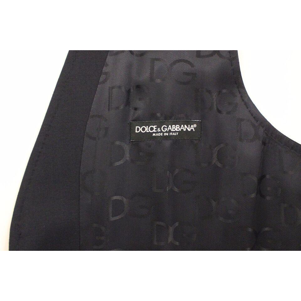 Dolce & Gabbana Elegant Blue Cotton Stretch Dress Vest Dolce & Gabbana Dark Slate Gray