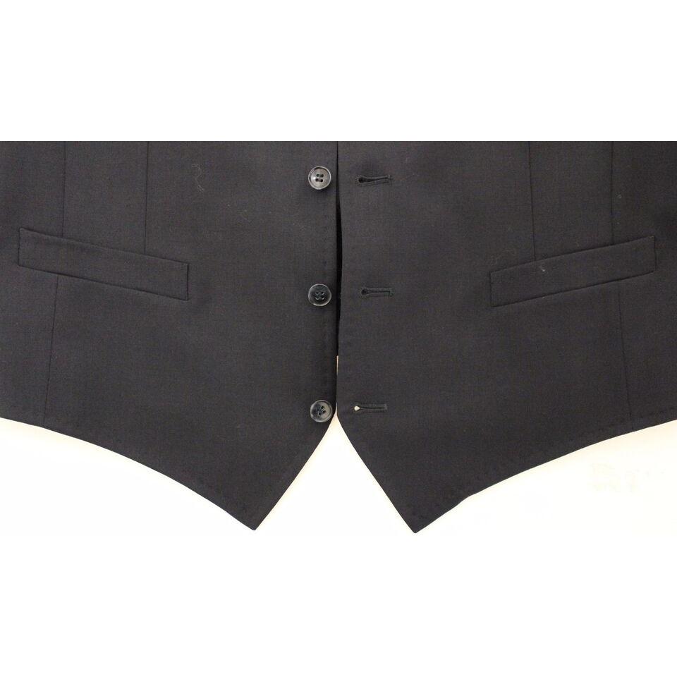 Dolce & Gabbana Elegant Blue Cotton Stretch Dress Vest Dolce & Gabbana Dark Slate Gray