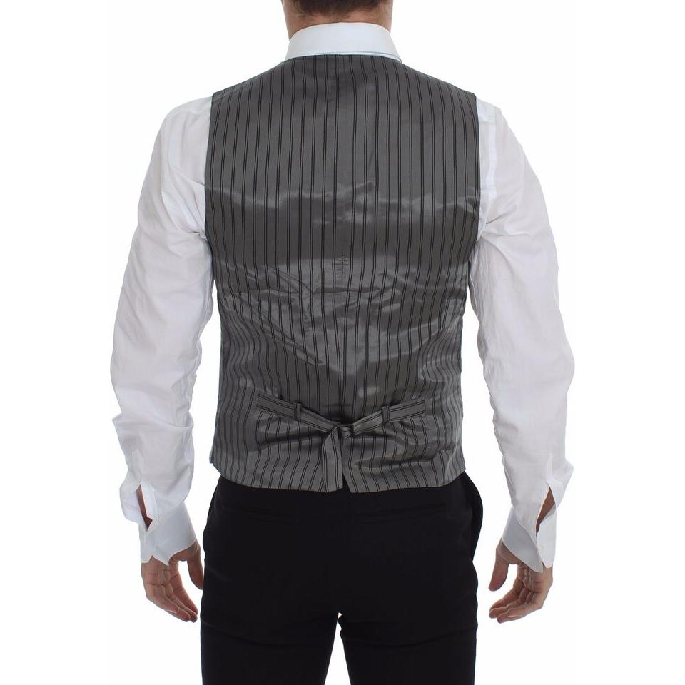 Dolce & Gabbana Elegant Gray Cotton Stretch Dress Vest Dolce & Gabbana Dark Slate Gray