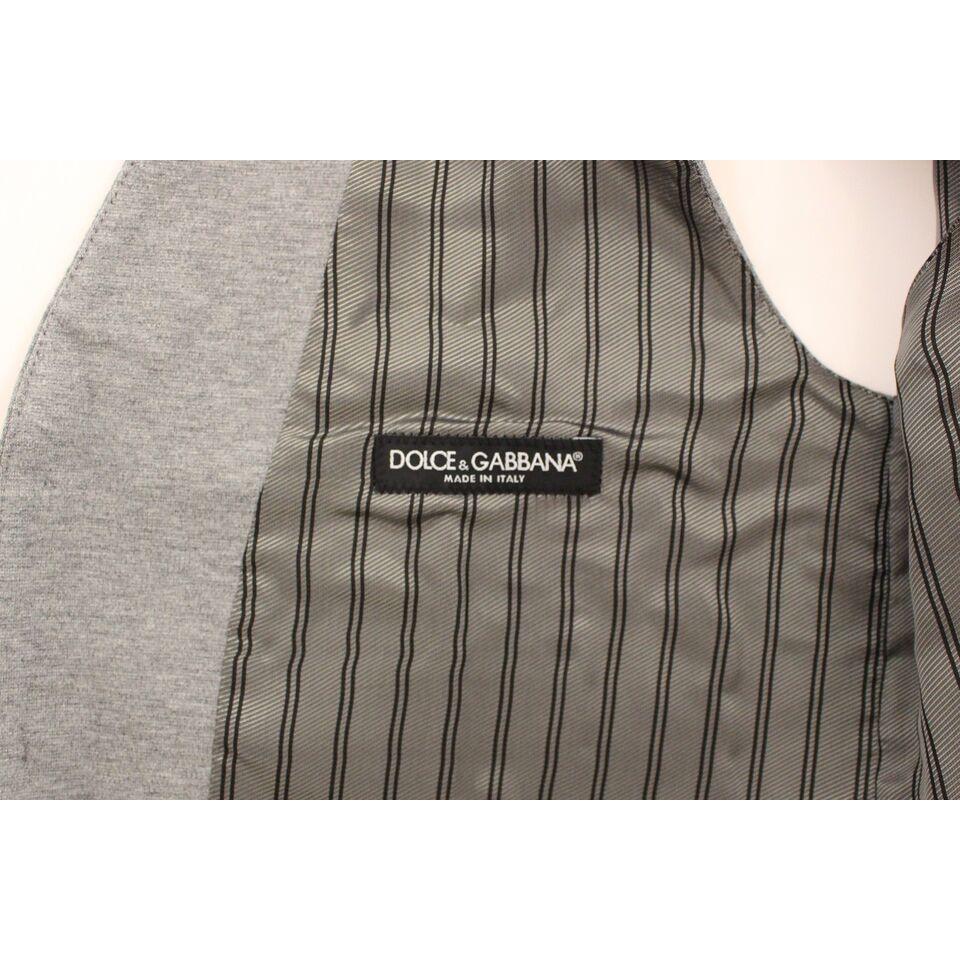 Dolce & Gabbana Elegant Gray Cotton Stretch Dress Vest Dolce & Gabbana Slate Gray
