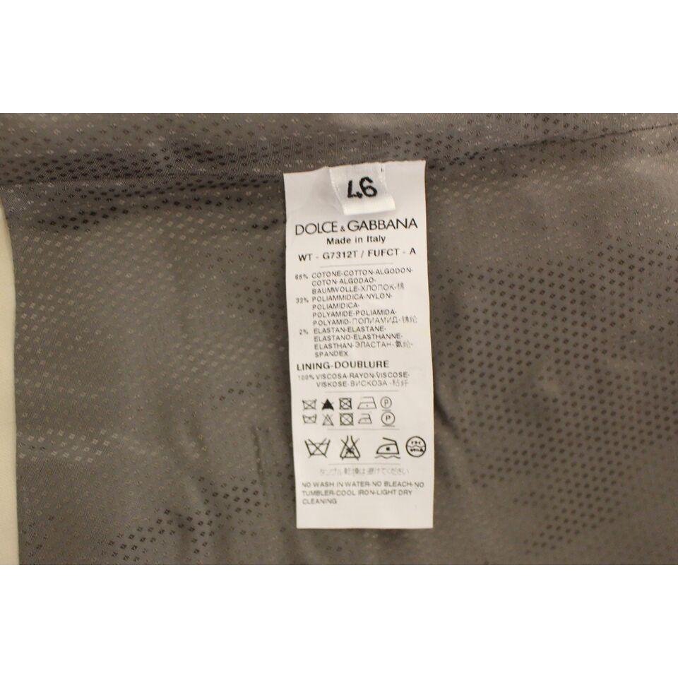 Dolce & Gabbana Elegant Beige Cotton Blend Dress Vest Dolce & Gabbana Dim Gray